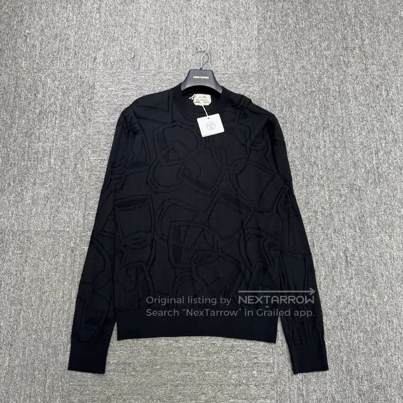 Hermes Cup pattern full print wool knitted sweater