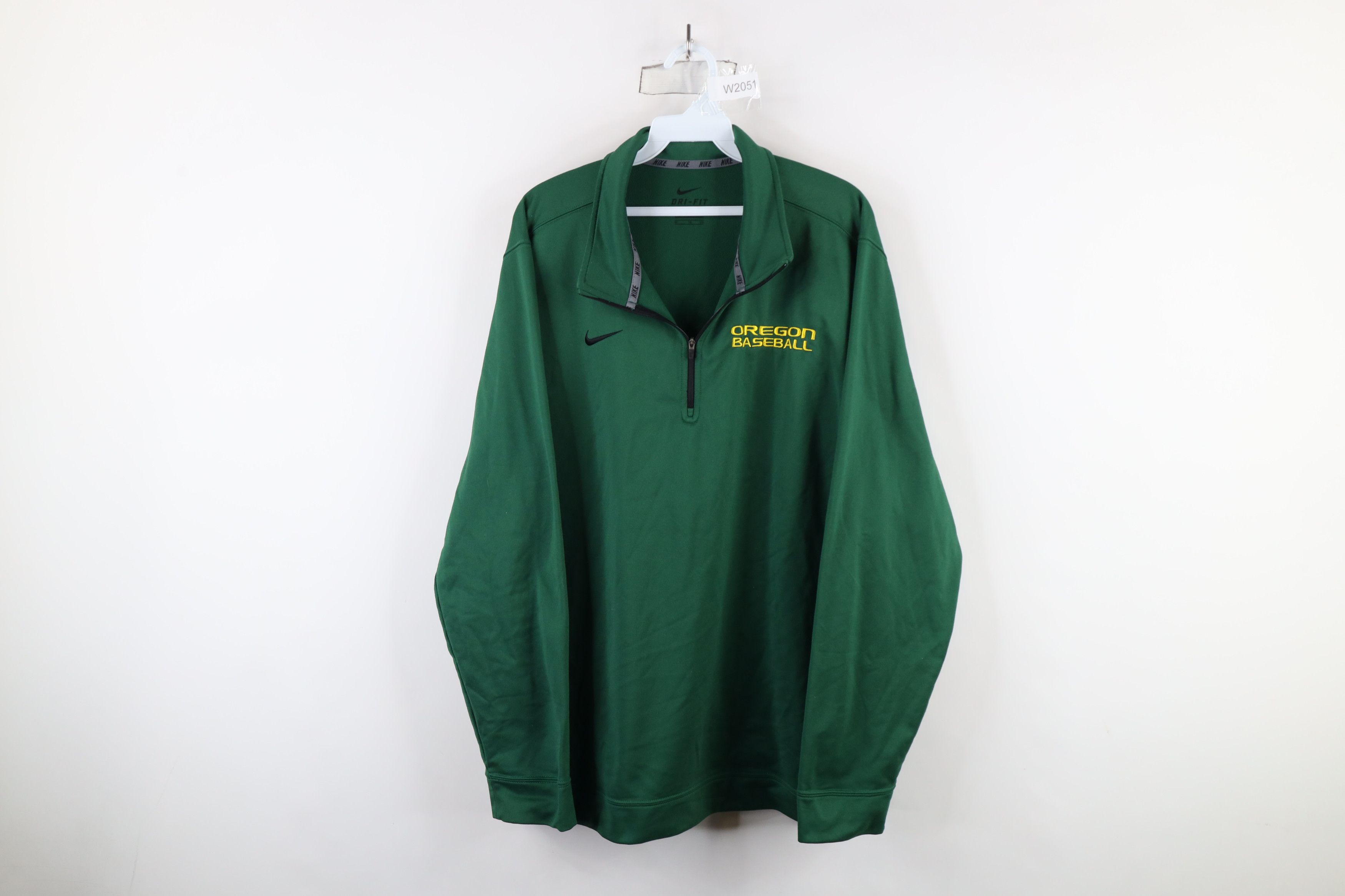 Nike × Vintage Nike University of Oregon Baseball Half Zip Pullover Sweater Size US XL / EU 56 / 4 - 1 Thumbnail