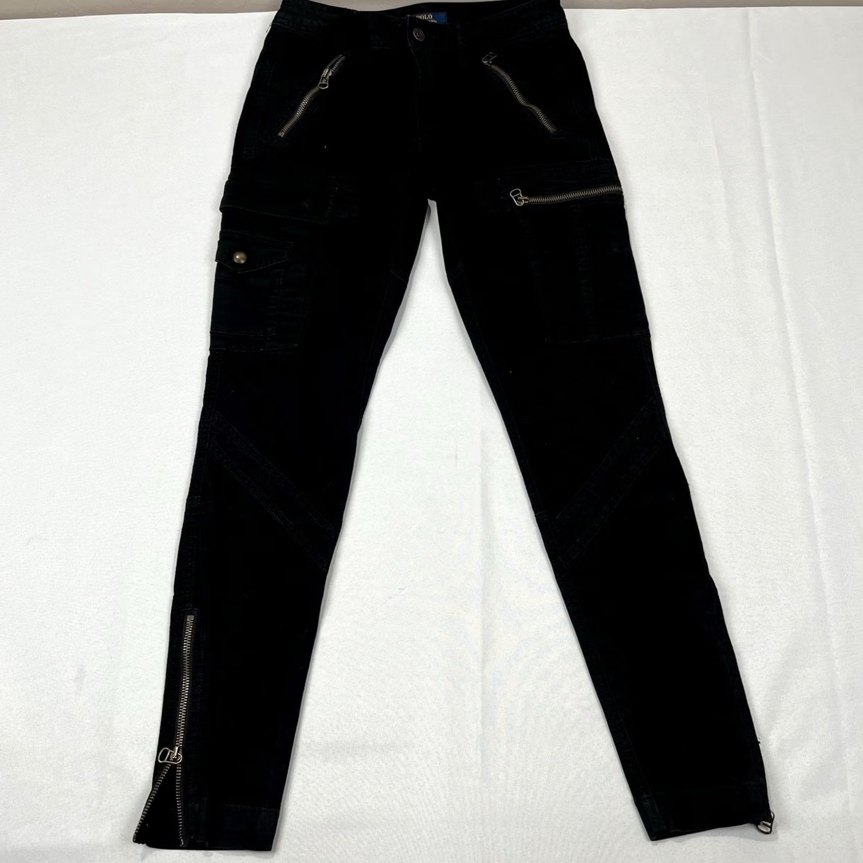 Polo Ralph Lauren Polo Ralph Lauren Womens Size 6 Black Utility Zip Pocket Skinny Leg Cargo Pants Size 28" / US 6 / IT 42 - 2 Thumbnail