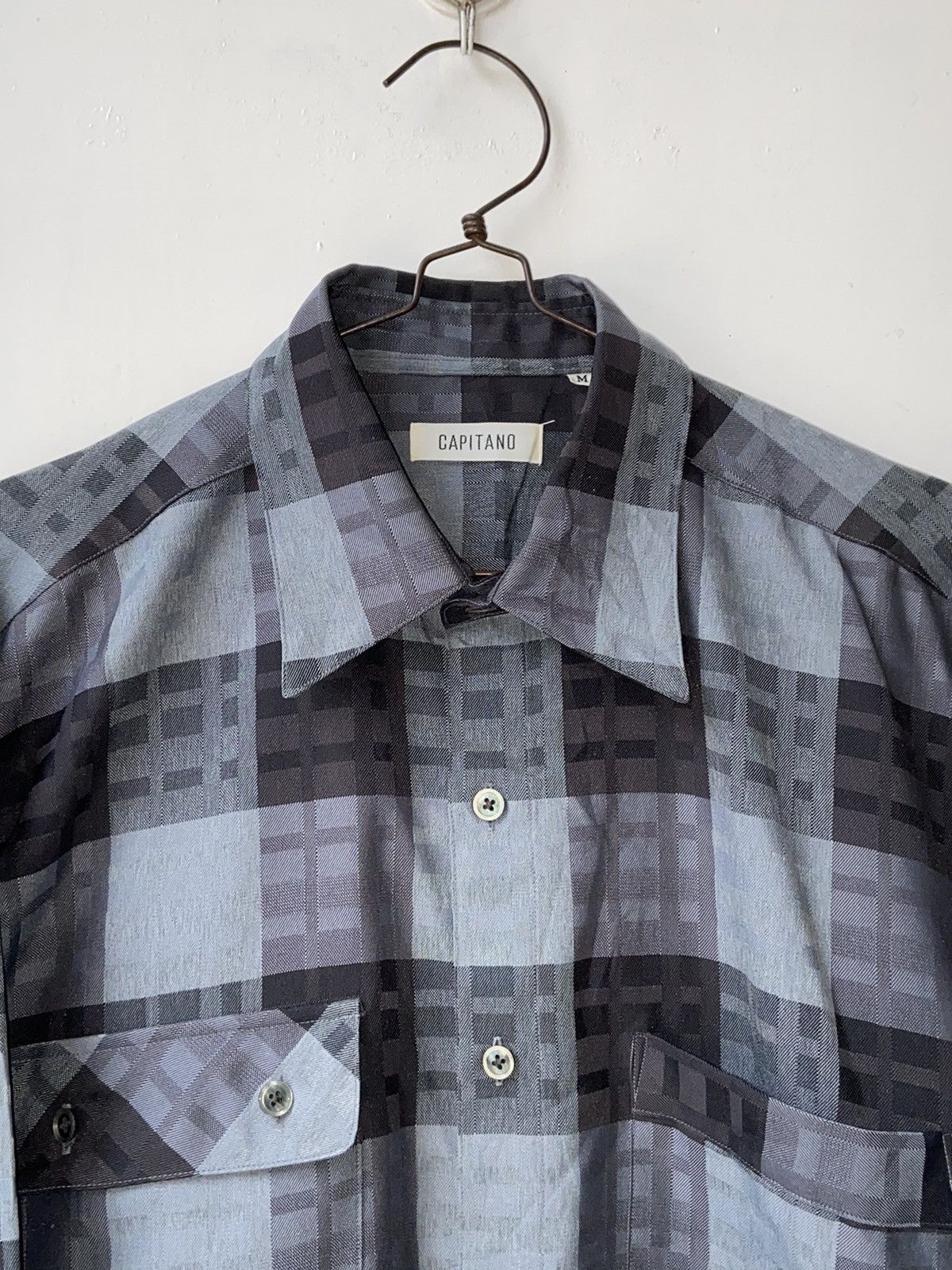 Designer × Japanese Brand CAPITANO Grey Plaid Shirt Size US M / EU 48-50 / 2 - 4 Thumbnail
