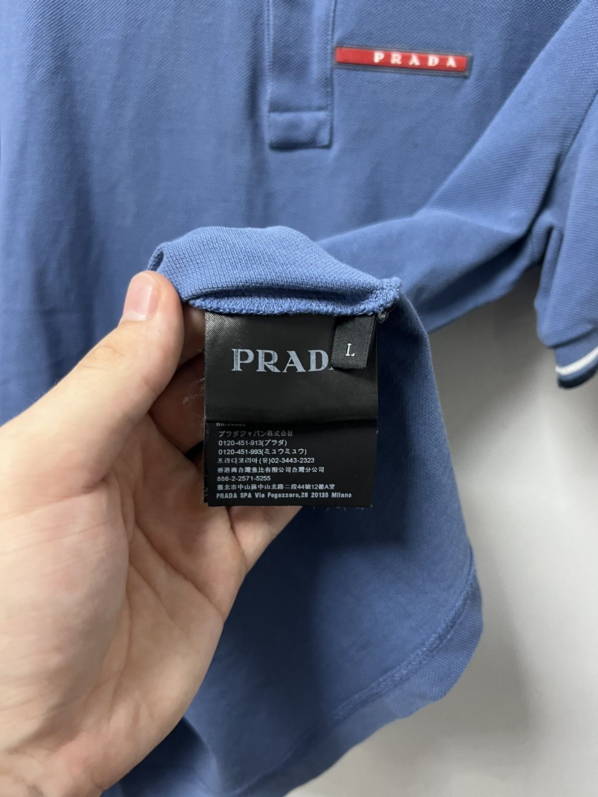 Prada Vintage Prada Polo T Shirt Red Tab Logo Size US L / EU 52-54 / 3 - 8 Thumbnail