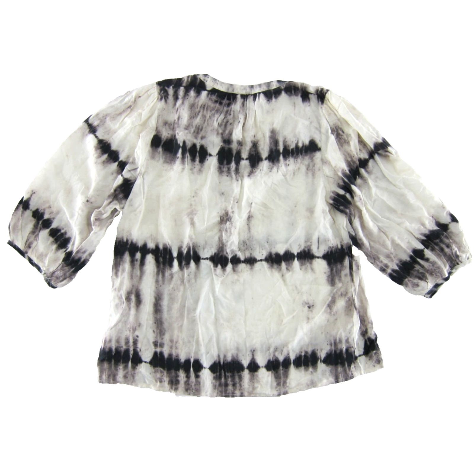 Vintage Soyaconcept Blouse NWT Tie Dye V-Neck 3/4 Sleeve Ivory Medium Size M / US 6-8 / IT 42-44 - 2 Thumbnail