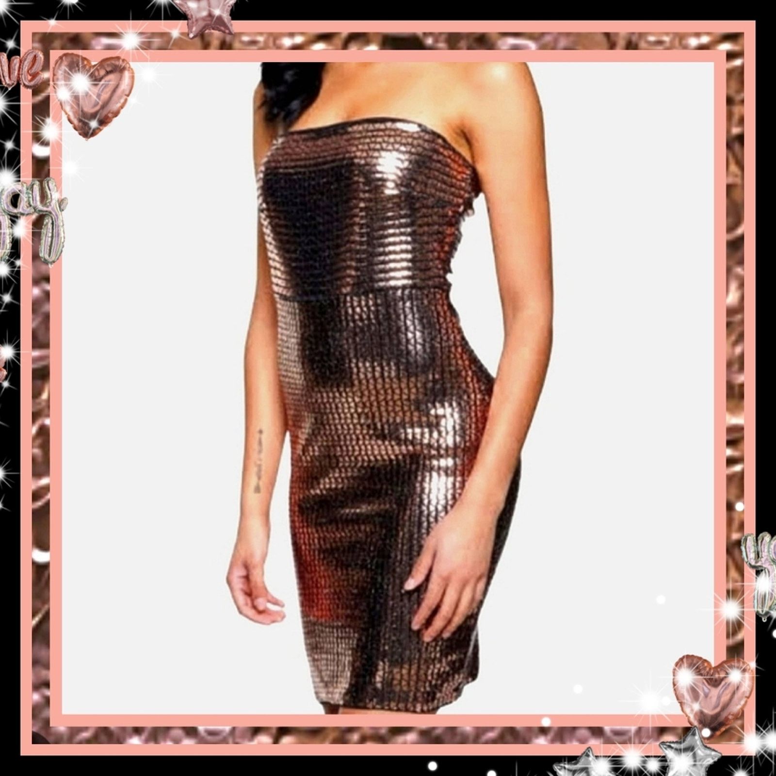 Other HAUTE MONDE ☆ COPPER ☆ METALLIC ☆ COCKTAIL DRESS ☆ M ☆ NWT Size M / US 6-8 / IT 42-44 - 1 Thumbnail