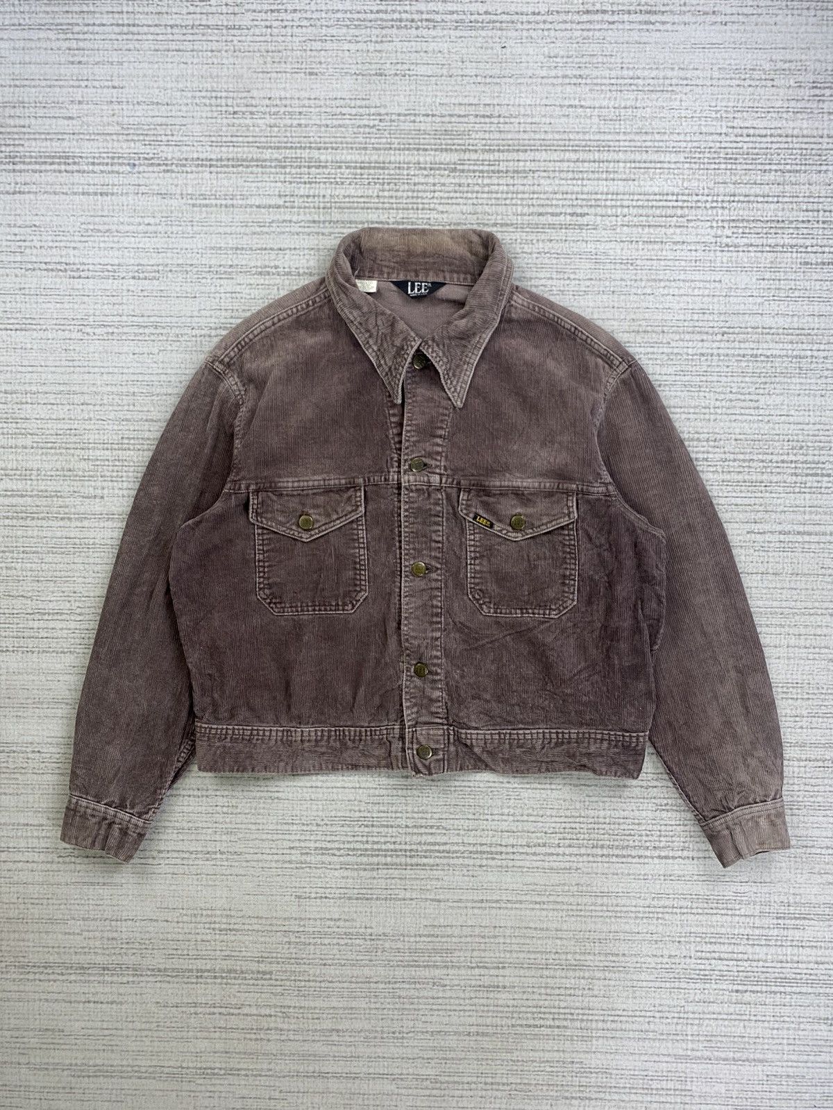 Vintage 80s Lee Casual Brown Double Pocket Corduroy Jacket