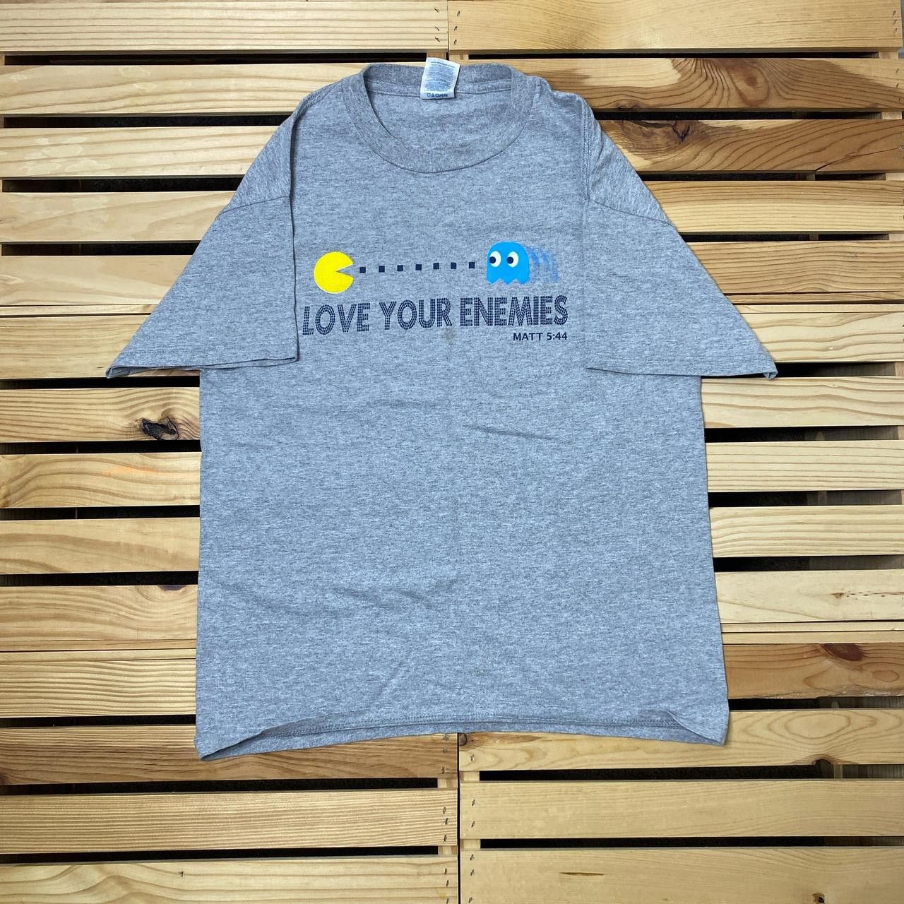 Delta Vintage Matthew 5:44 Gray Pacman Jesus Tee Size Medium Size US M / EU 48-50 / 2 - 1 Thumbnail