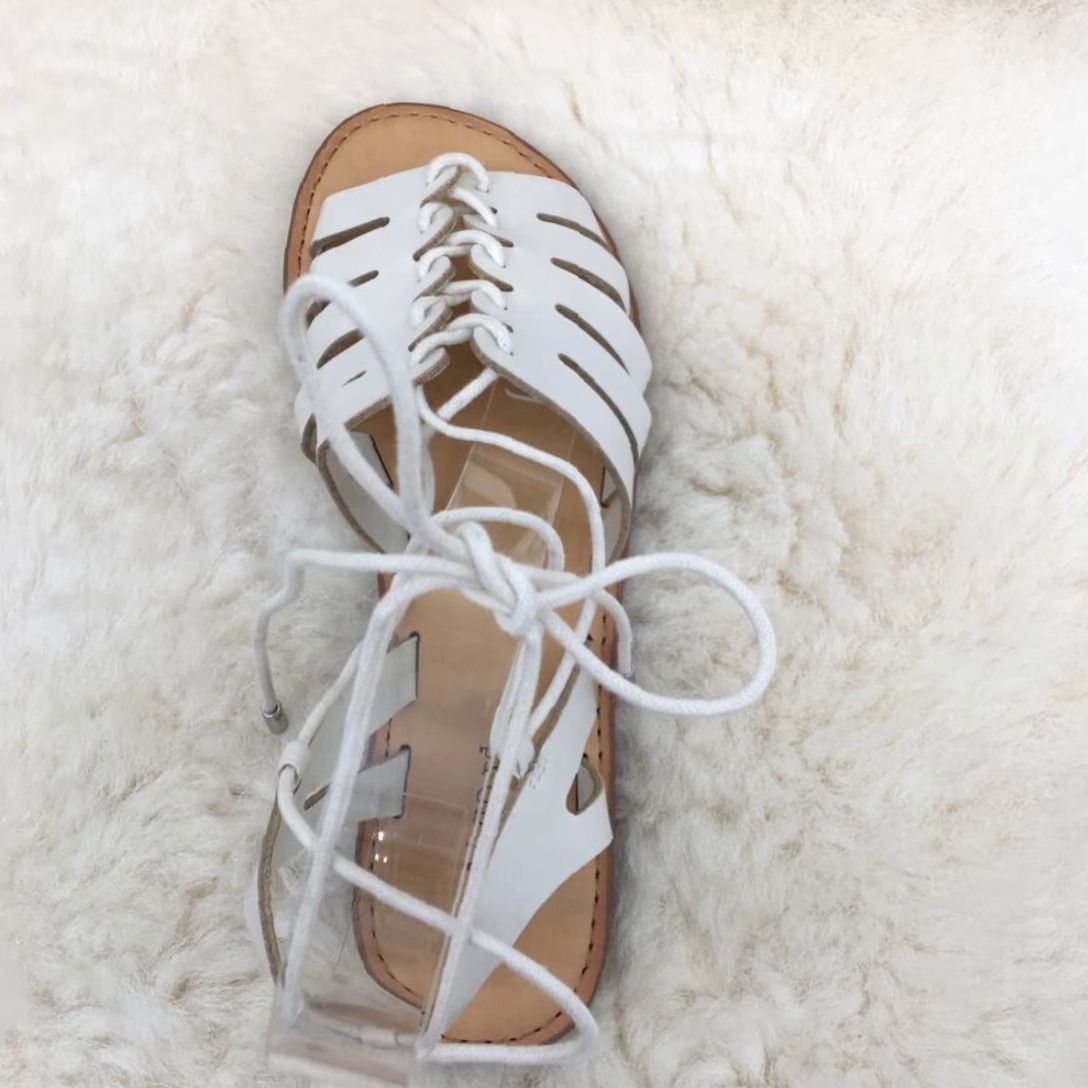 Vintage INDIGO RD. Baku Gladiator Sandals White Lace Up Flat 6 M Womens Size US 6 / IT 36 - 5 Thumbnail