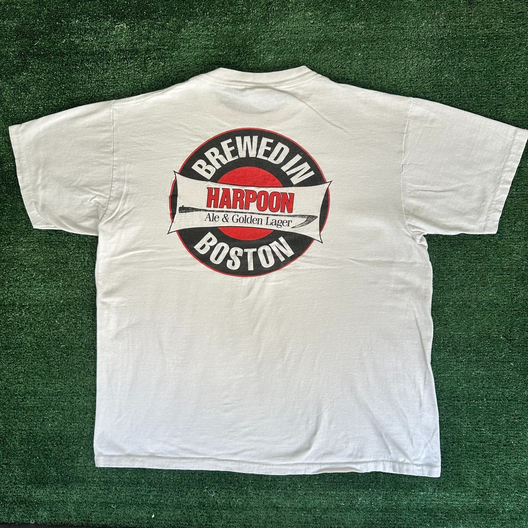 Vintage Vintage 90s Harpoon Ale Lager T-Shirt Single Stitch Boxy Gru Size US L / EU 52-54 / 3 - 5 Thumbnail