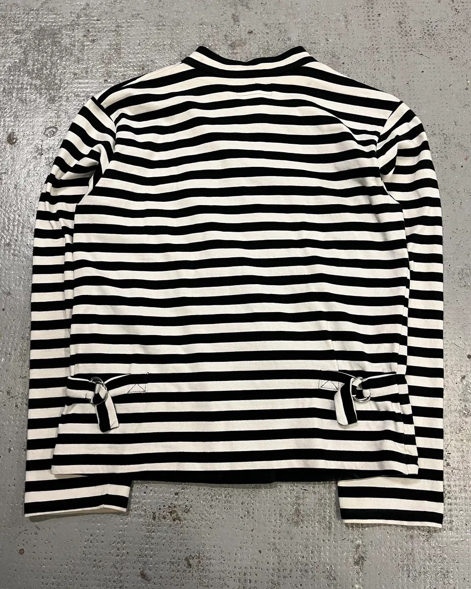 Vintage Agnès b. Black & White Officer Asymmetrical Striped Cardigan Size S / US 4 / IT 40 - 7 Thumbnail