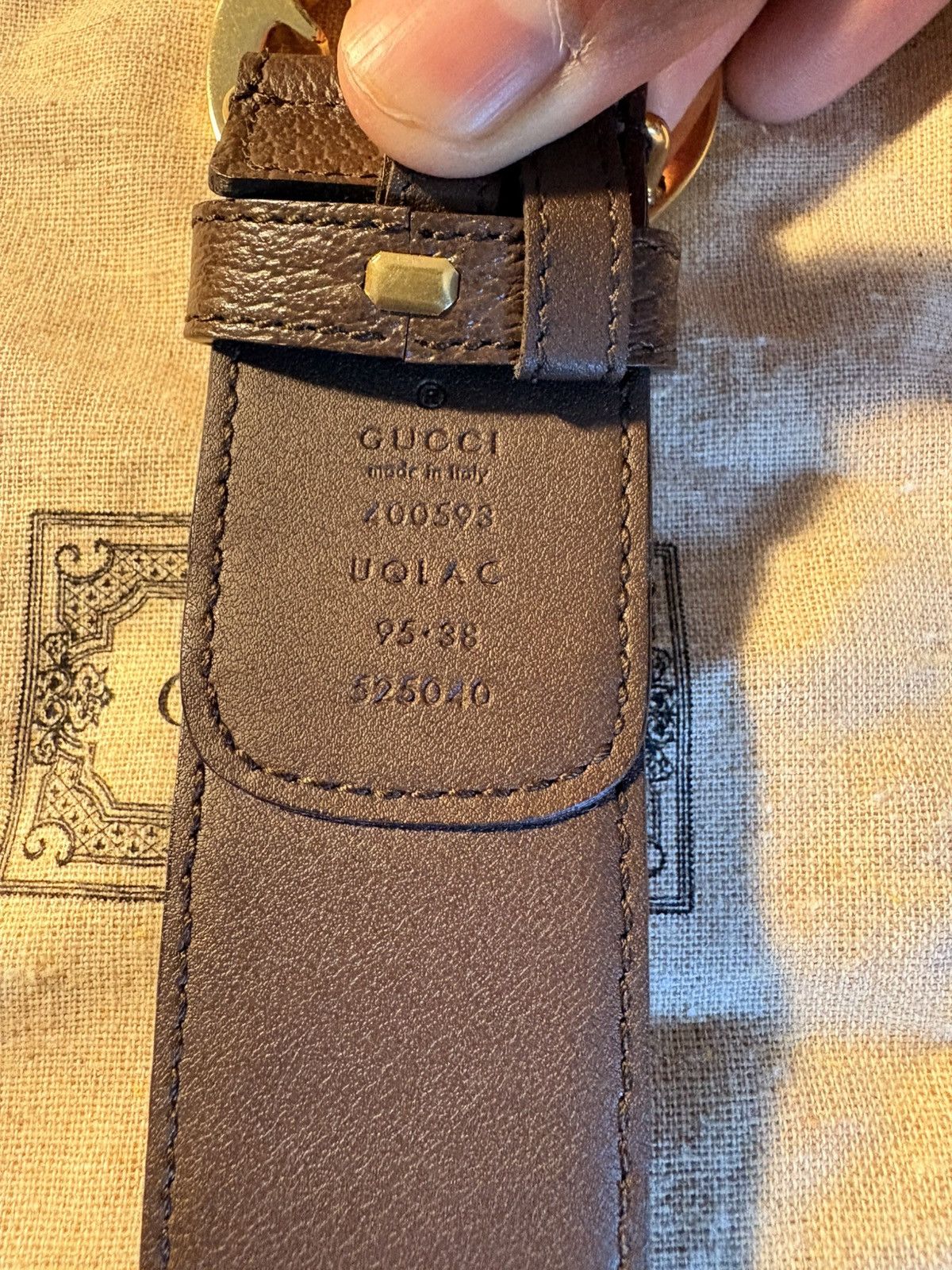 Gucci Gucci GG Marmont Reversible Belt Brown Beige Gold Buckle Size 38 - 6 Thumbnail