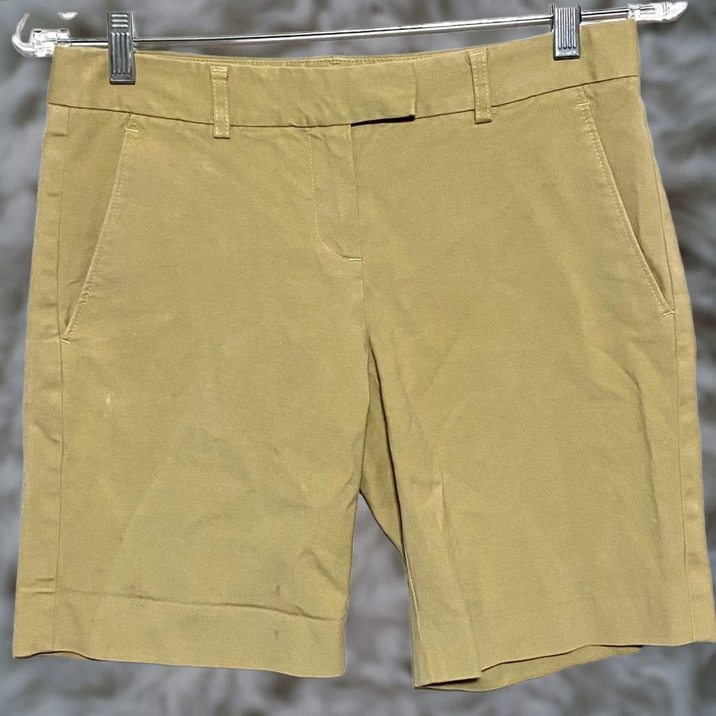 Theory Theory Chino Shorts Womens 2 Stretch Khaki Pockets Flat Front Casual Beige 8 Inseam Men? Size 26" / US 2 / IT 38 - 1 Thumbnail