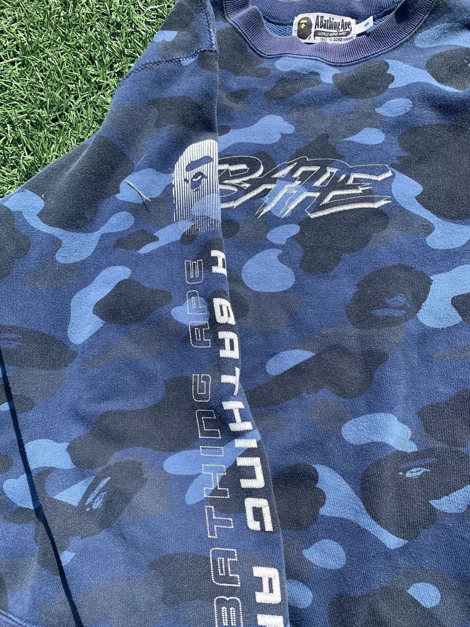 Bape Bape Blue Camo Spell Out Logo Sweatshirt Size US S / EU 44-46 / 1 - 3 Thumbnail