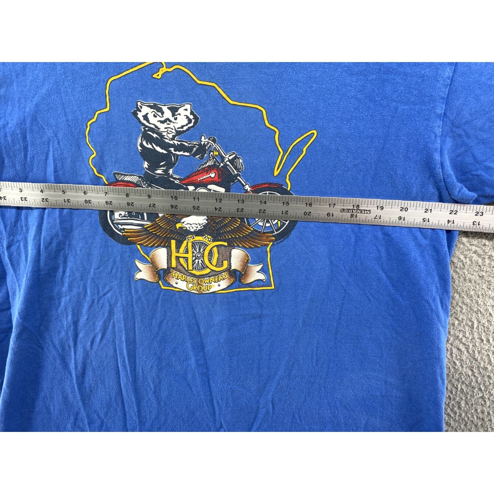 Harley Davidson VINTAGE Harley-Davidson HOG 1991 Wisconsin State Single Stitch Shirt 2XL Blue Mens Womens Unisex Adults 90s Graphic Print T-ShirtCrew Neck Size US XXL / EU 58 / 5 - 5 Thumbnail