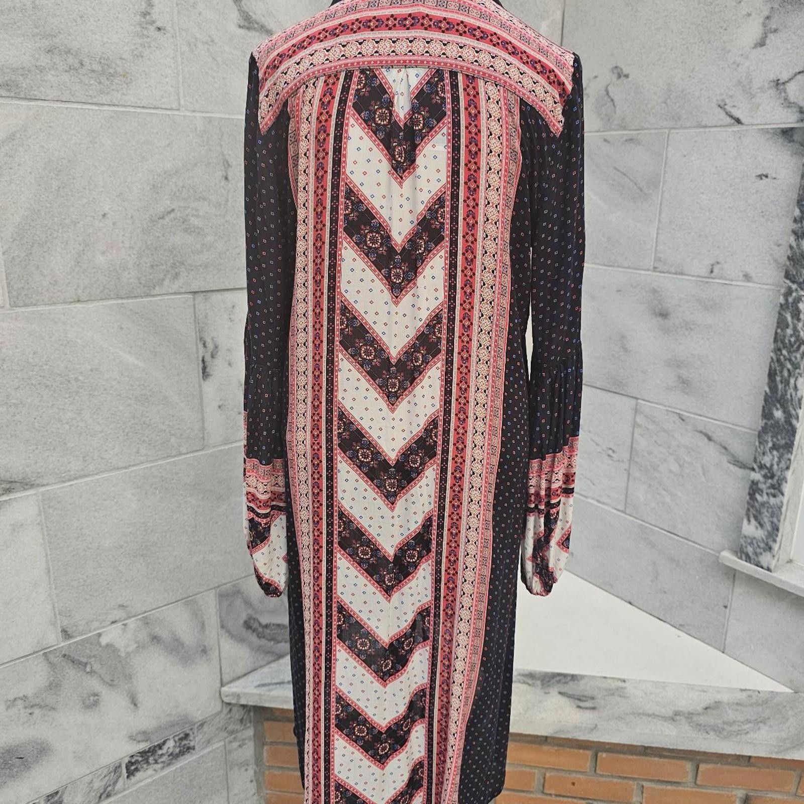 Other Women's Red and Navy Sheer Boho Style Shirt or Dress Size M / US 6-8 / IT 42-44 - 5 Thumbnail