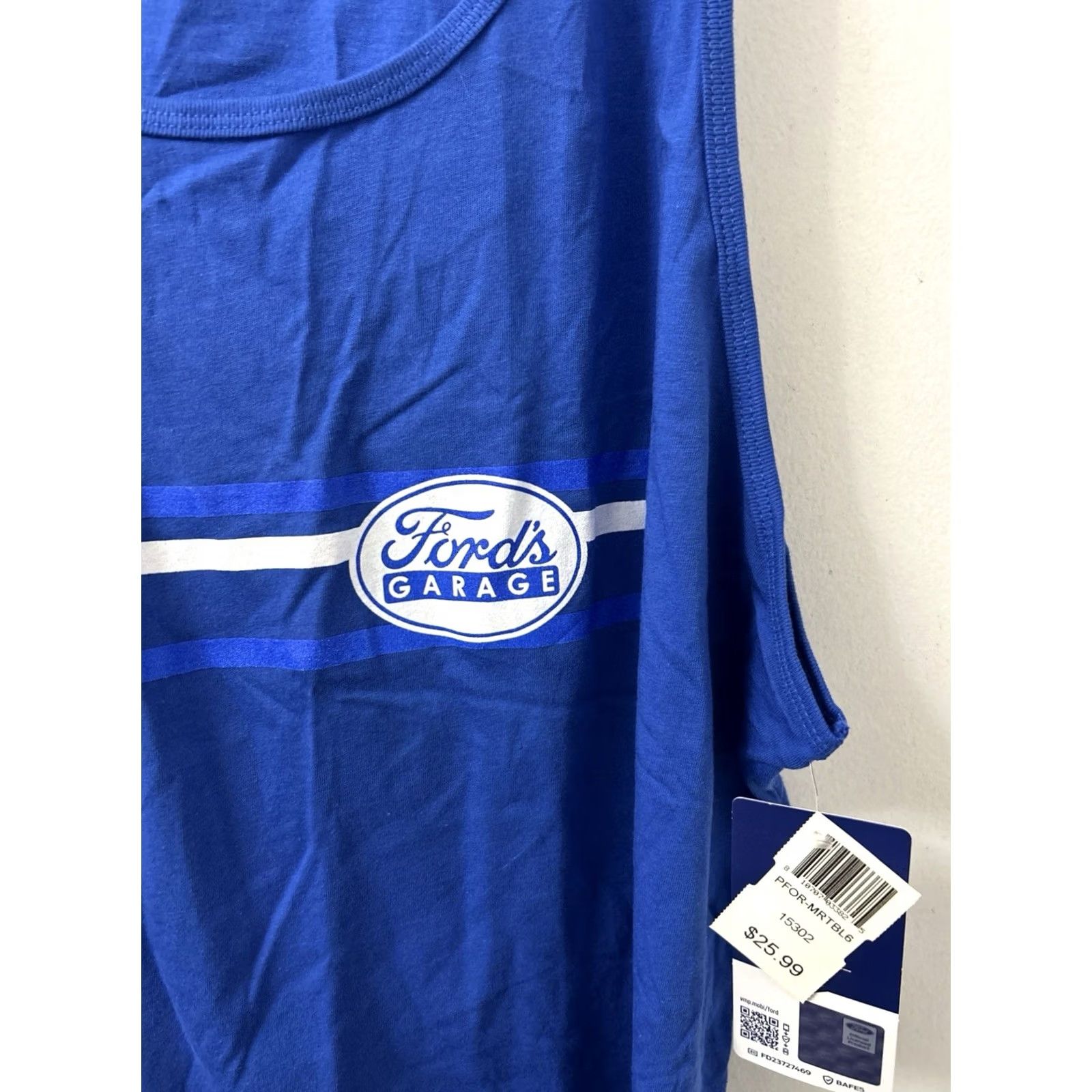 Garage VINTAGE Ford's Garage Tank Top Mens XL Blue Ringspun Cotton Shirt Official License NWT Size US XL / EU 56 / 4 - 4 Thumbnail