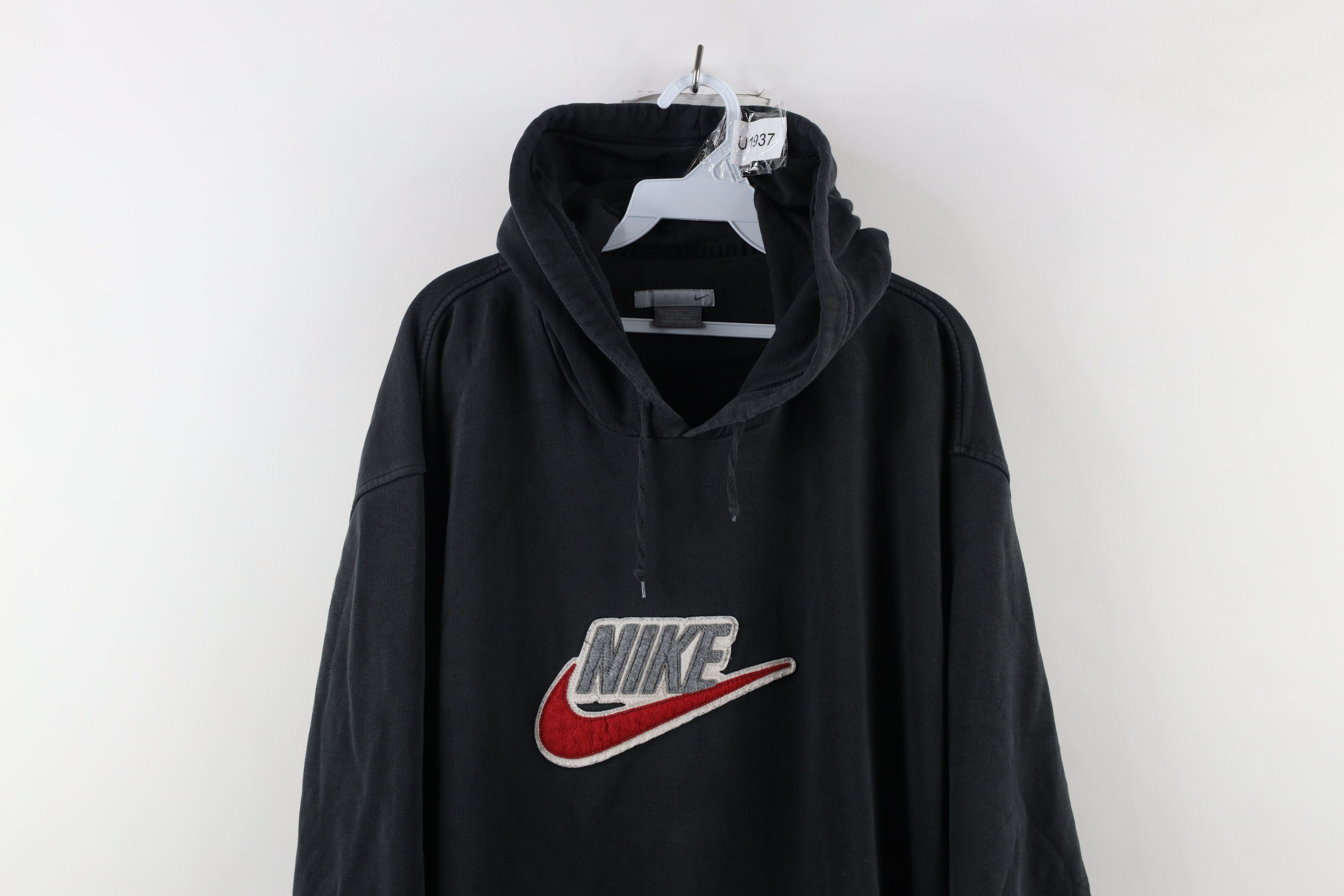 Nike Vintage Nike Logo Travis Scott Center Swoosh Hoodie Black Size US XXL / EU 58 / 5 - 2 Thumbnail