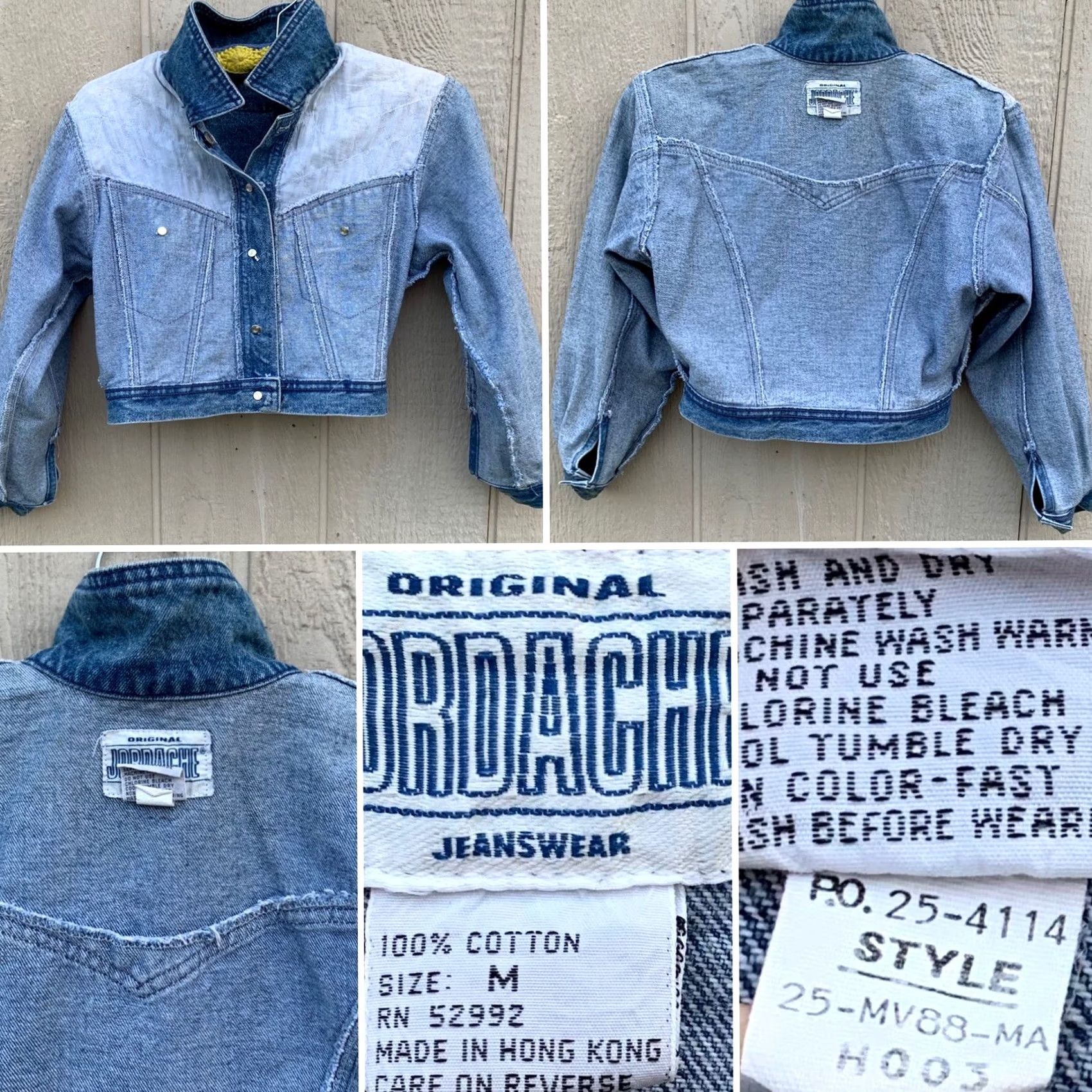 Jordache vintage Jordache Jeanswear denim jacket lace accent M 80s cropped blue denim jacket Mens? Size 32" / US 10 / IT 46 - 7 Thumbnail