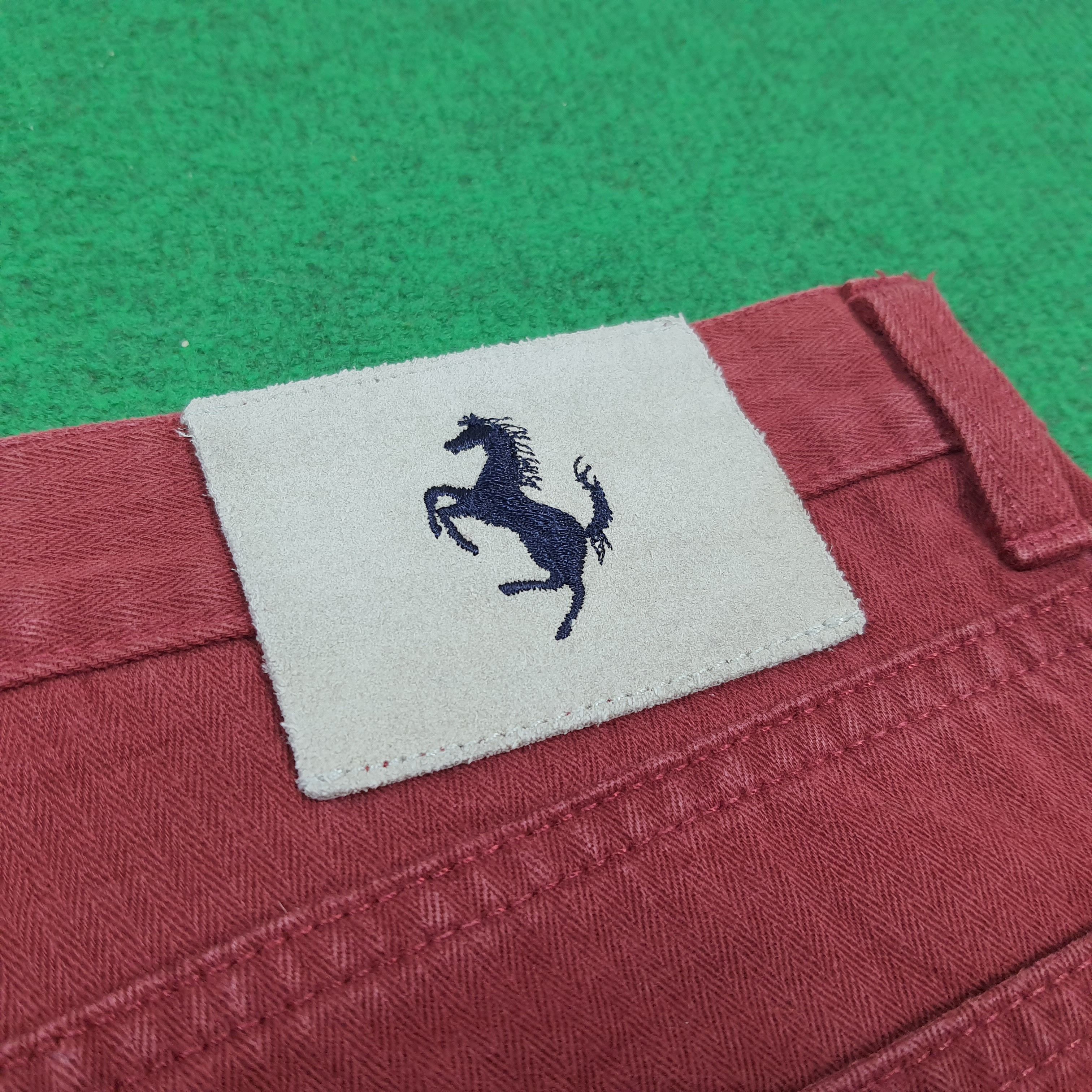 Ferrari Vintage Rare FERRARI x FILA Red Denim Pants Italy C297N8 Size US 31 - 2 Thumbnail