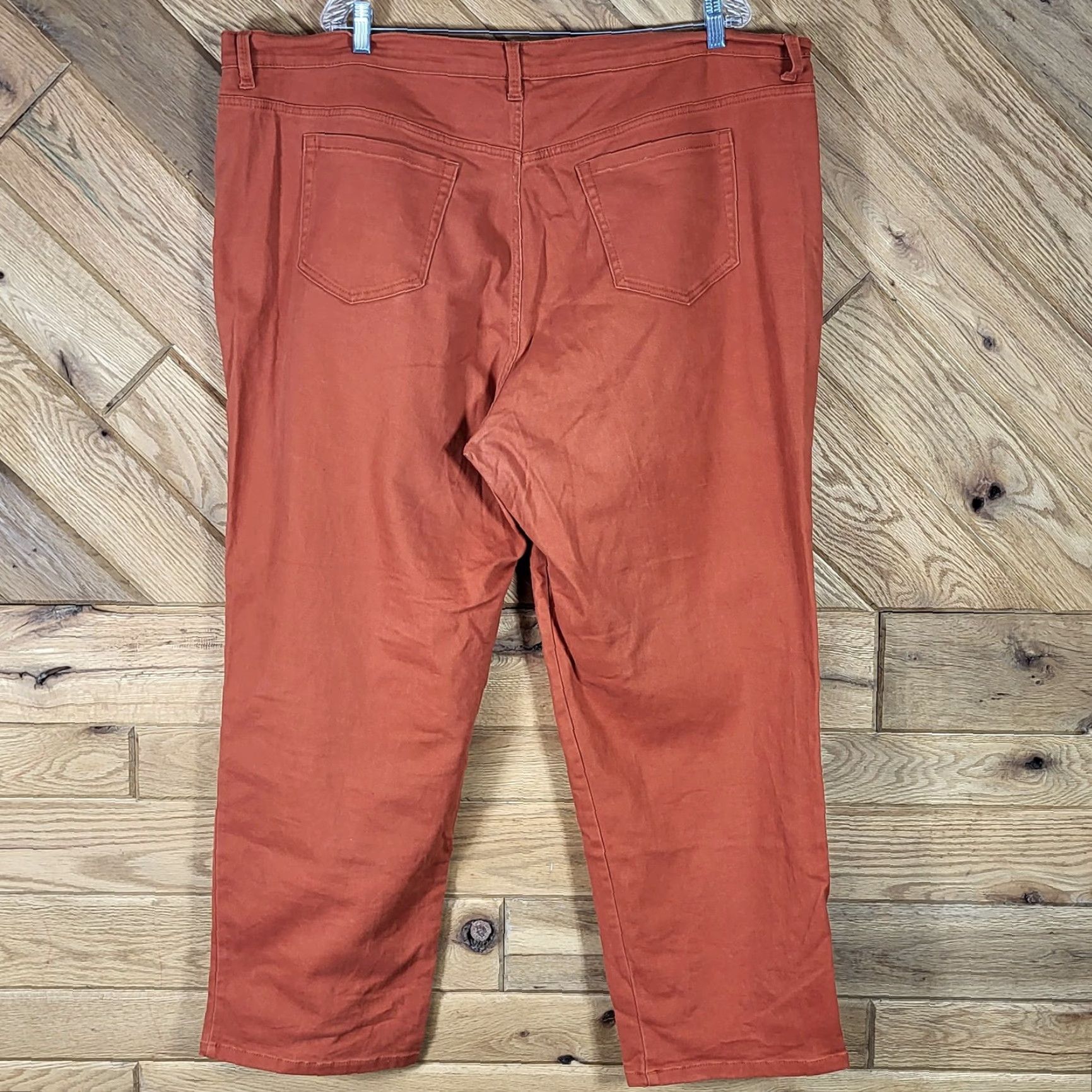Gloria Vanderbilt Gloria Vanderbilt Amanda Womens Plus Size 24W Rust Orange Stretch Jeans Pants Denim Long Inseam 29” Straight Size 42" / US 20 - 3 Thumbnail