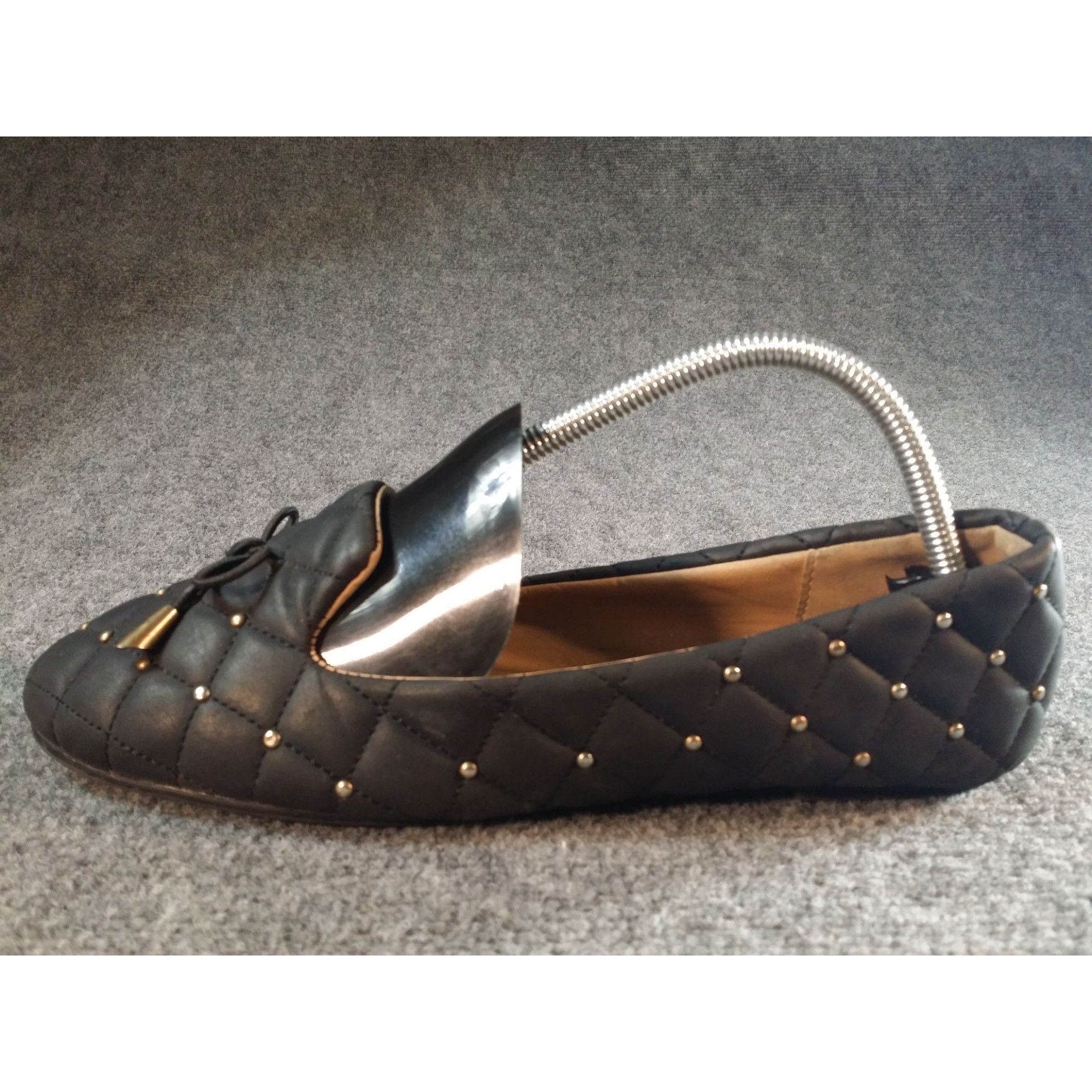 Seven 7 Seven 7 Quilted Stud Ballet Flats Women Sz 10 Black Bow Low Size US 10 / IT 40 - 1 Thumbnail