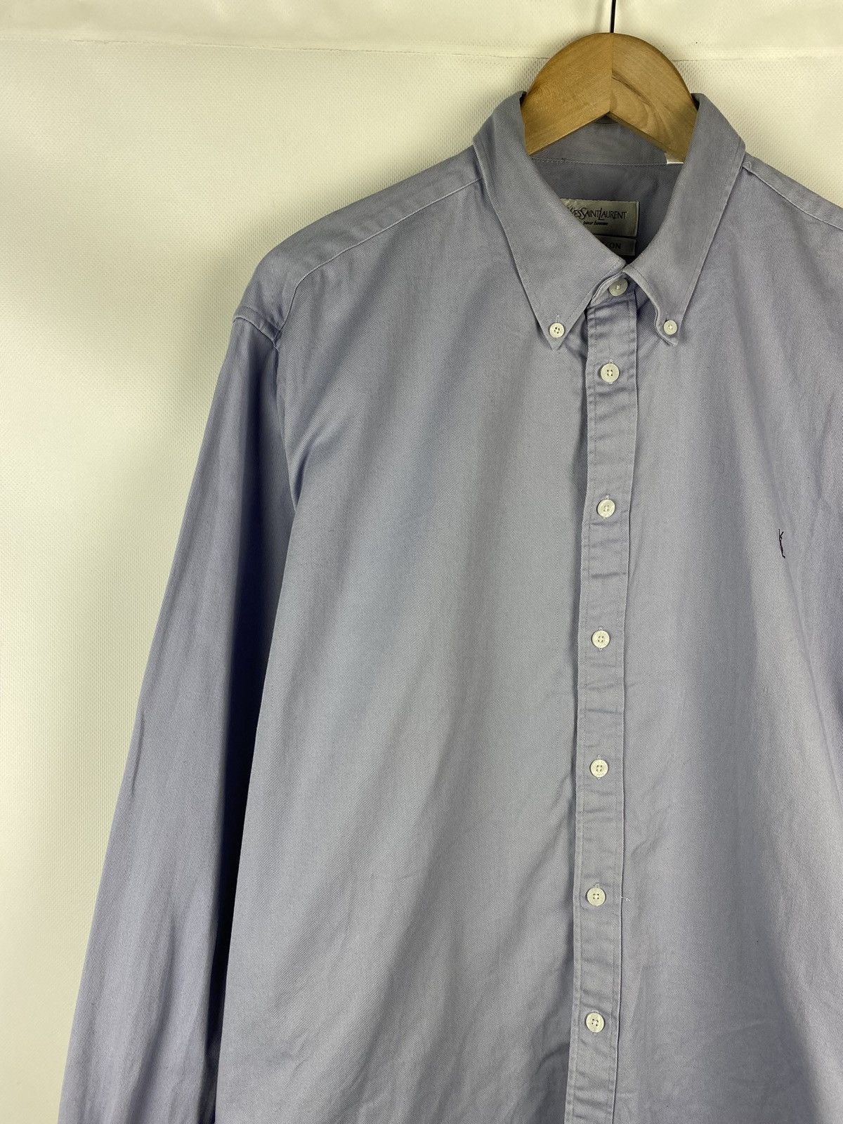 Vintage × Yves Saint Laurent Yves Saint Laurent YSL vintage heavy cotton button up shirt Size US XL / EU 56 / 4 - 4 Thumbnail