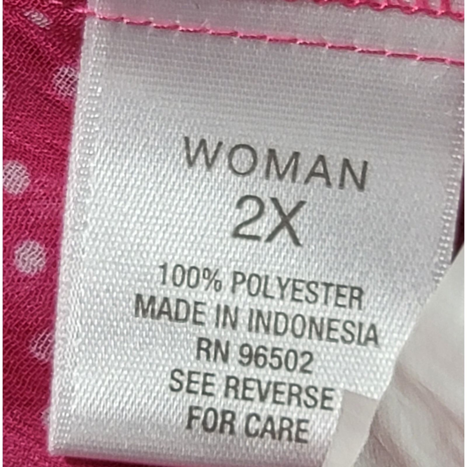 Other Dressbarn Pink Polka Dots Sleeveless Button Up Top 2X Plus Size XXL / US 16-18 / IT 52-54 - 4 Thumbnail