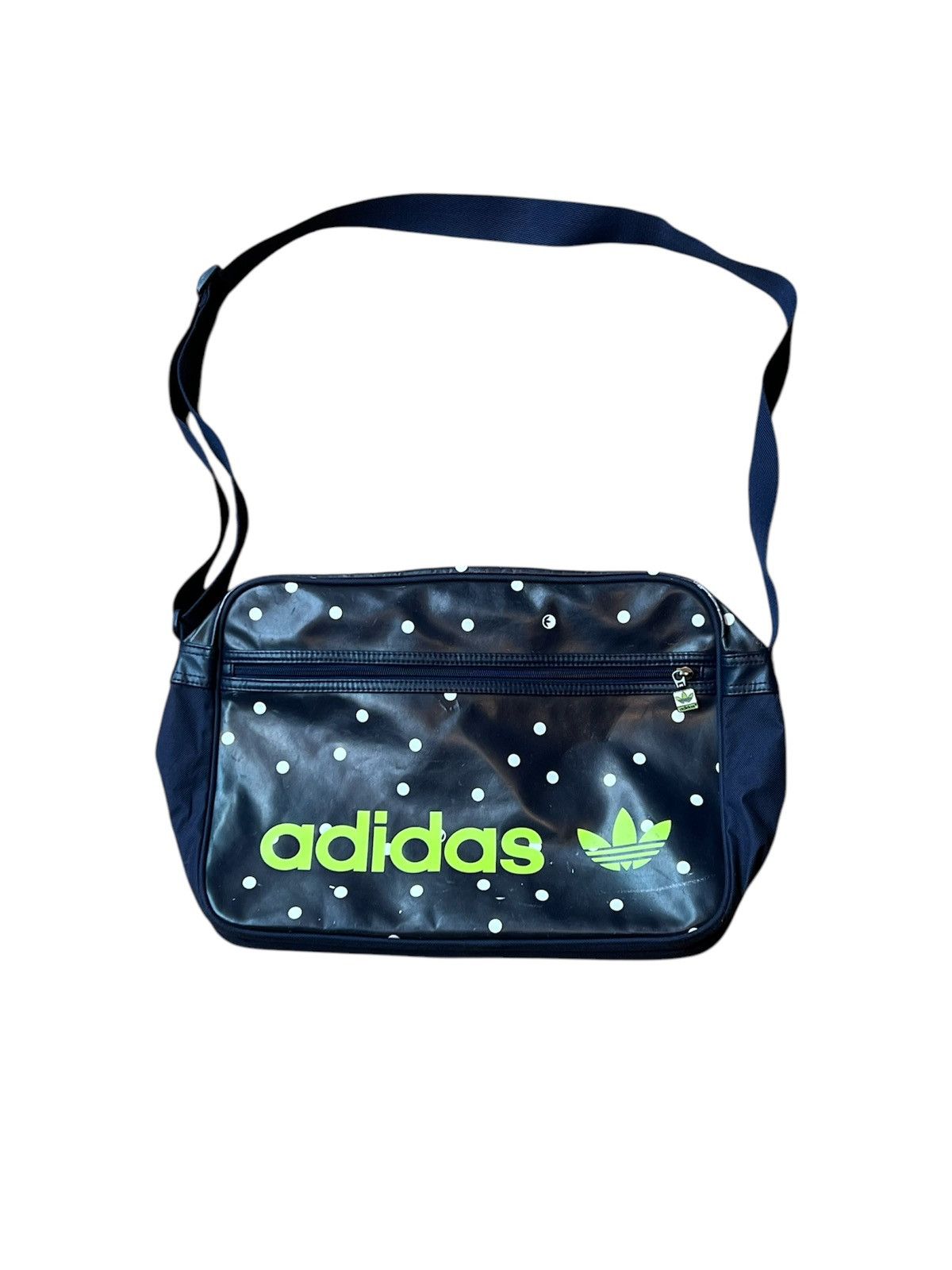 Adidas Navy Blue Yellow Polka Dot Sample Messenger Bag