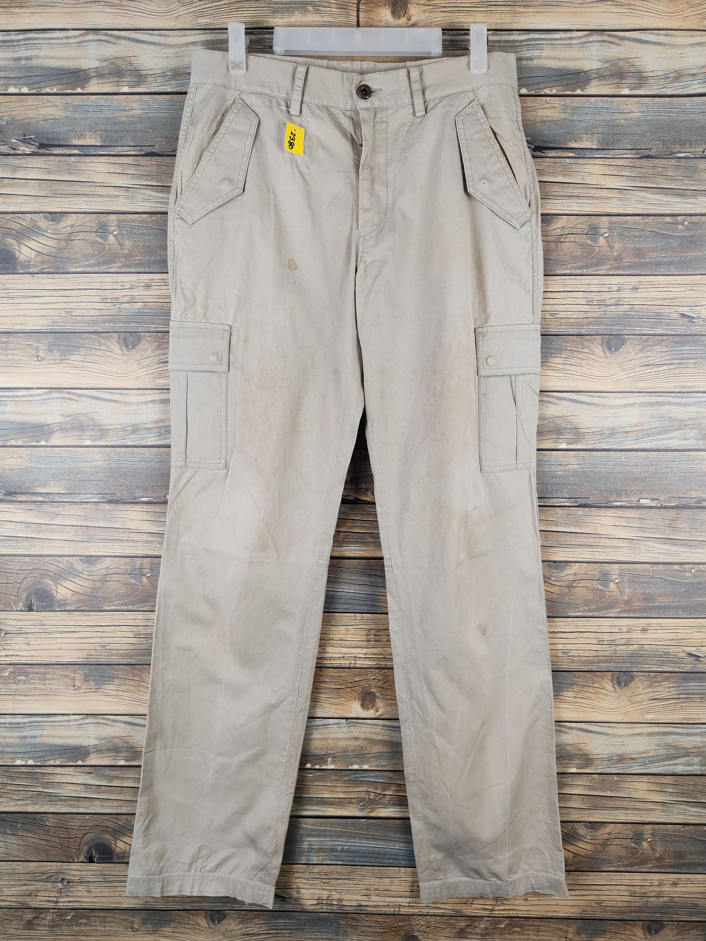 Japanese Brand DL Boycott Beige Multipocket Cargo Pants #2380 Size US 32 / EU 48 - 1 Thumbnail