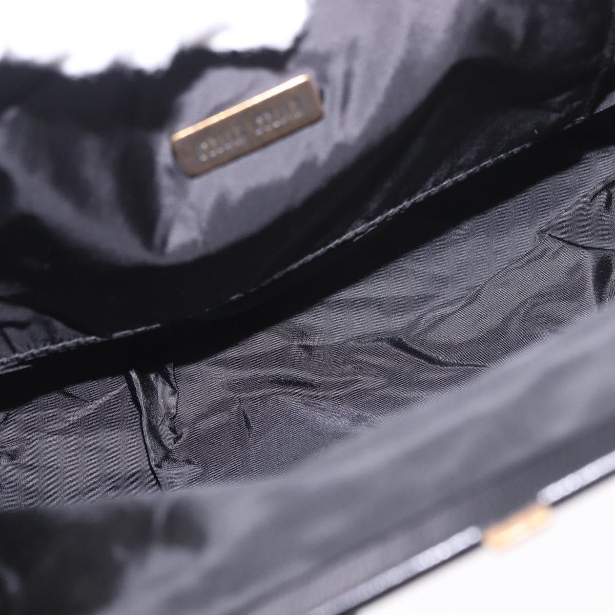 Miu Miu Miu Miu Hand Bag Satin Black Gold Auth 187043A - Jerrillo Size ONE SIZE - 11 Thumbnail