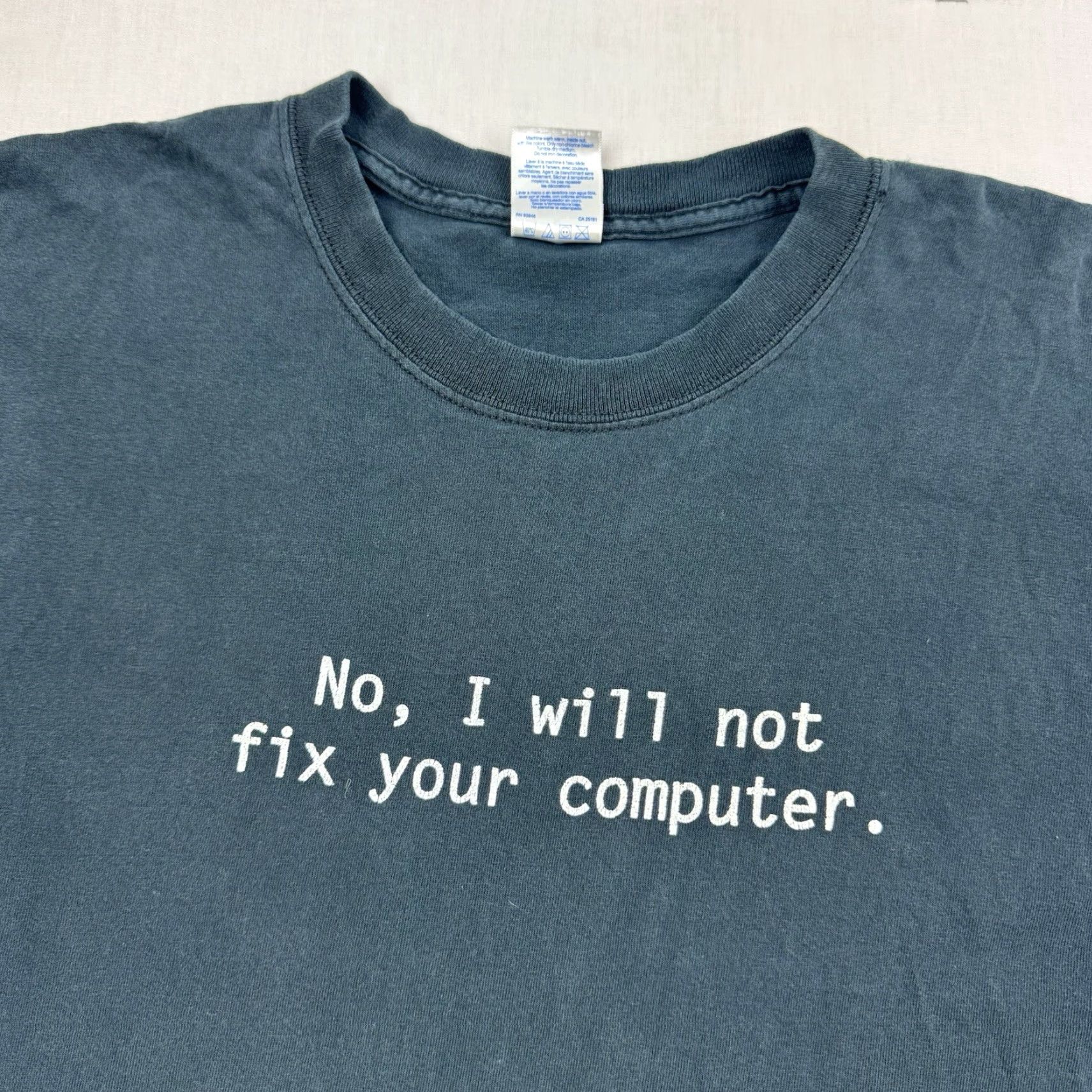 Gildan Vintage Gildan Black Funny Computer T-Shirt Adult Large Geek Y2K 90s Meme Mens Size US L / EU 52-54 / 3 - 3 Thumbnail