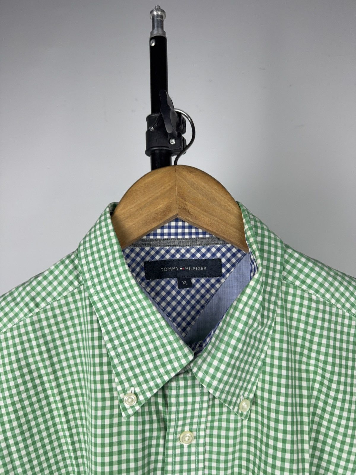 Tommy Hilfiger Vintage Tommy Hilfiger Green Gingham Short Sleeve Shirt XL Size US XL / EU 56 / 4 - 3 Thumbnail