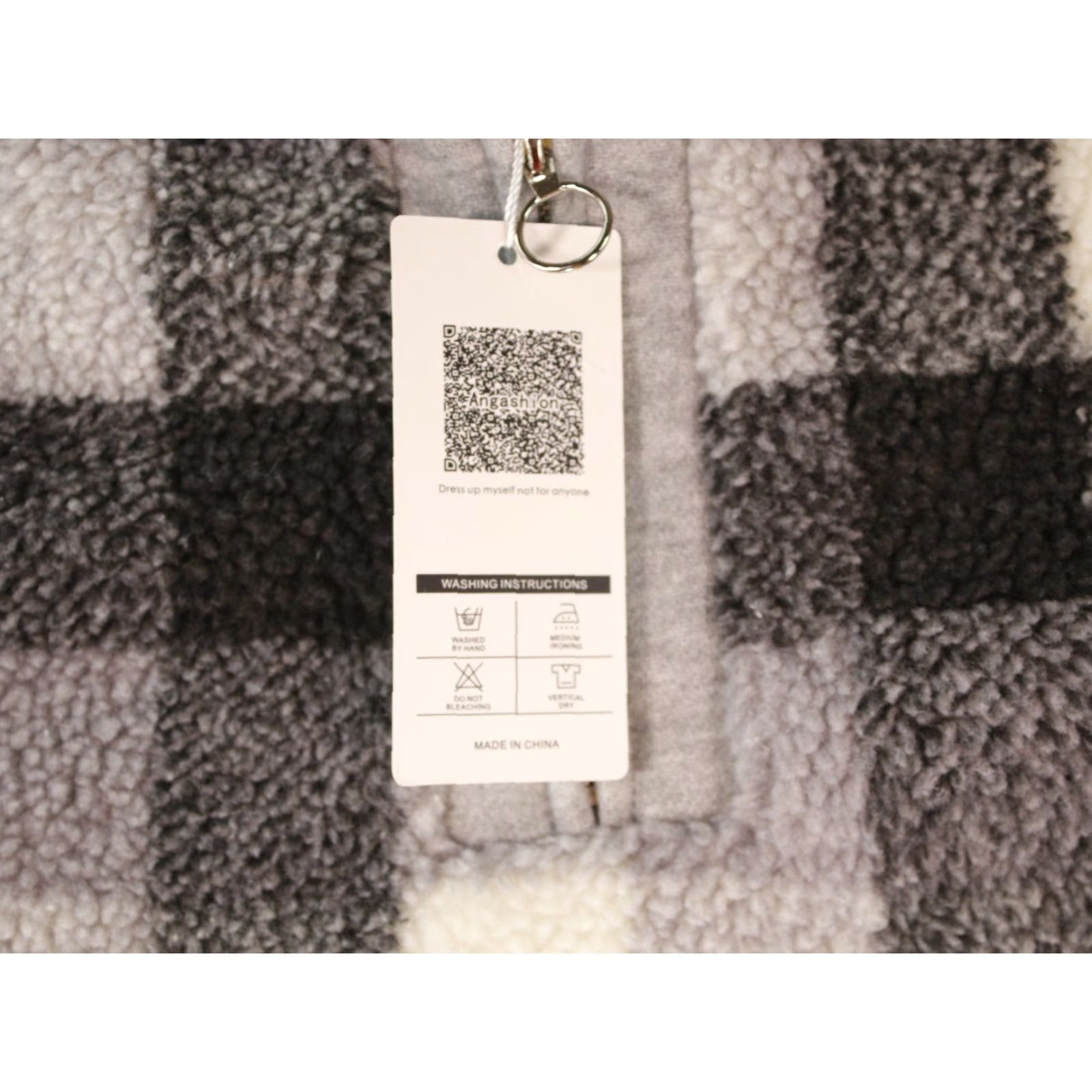 Vintage Angashion Women's Black and White Checkered Buffalo 1/4 Zip Jacket XL White Black Buffalo Checkered Fleece Warm Casual Women's XL Angashion Size XL / US 12-14 / IT 48-50 - 2 Thumbnail