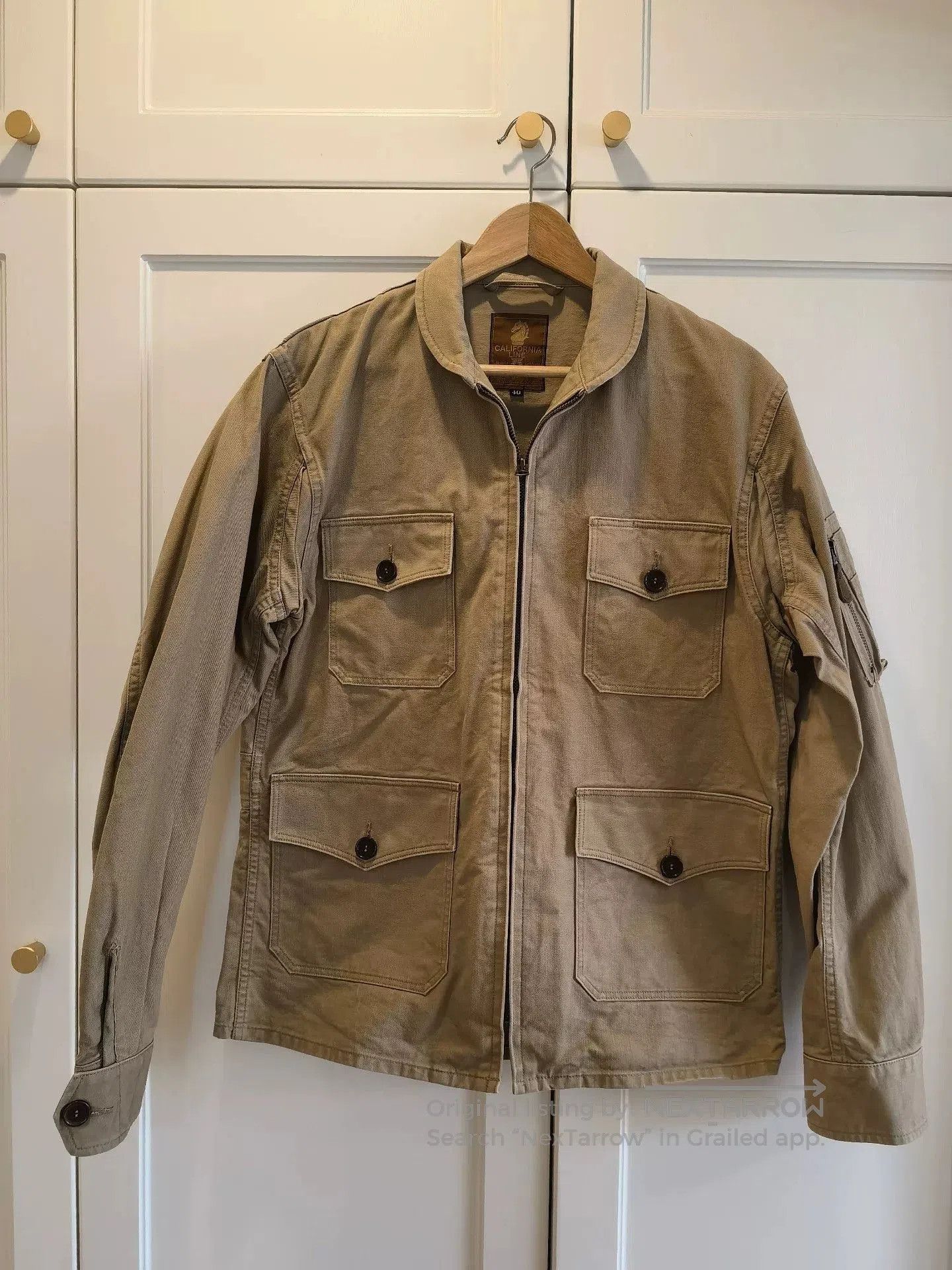Japanese Brand Summer Jacket M421 in Beige Shade. Size US L / EU 52-54 / 3 - 1 Thumbnail