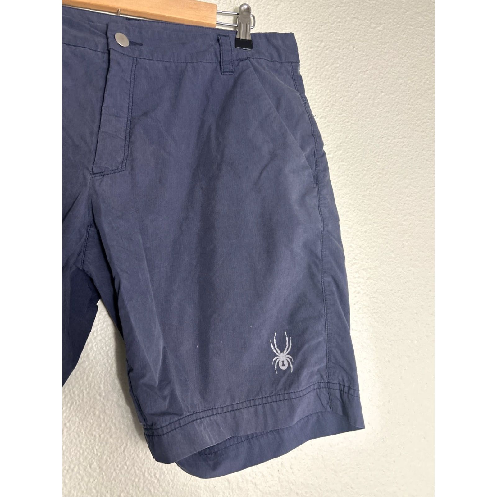 Spyder Spyder Ryder Shorts Gray Mens XL Zip Belt Loops 35x9 Cotton Nylon Solid Logo 9in Inseam Casual Size US 36 / EU 52 - 3 Thumbnail