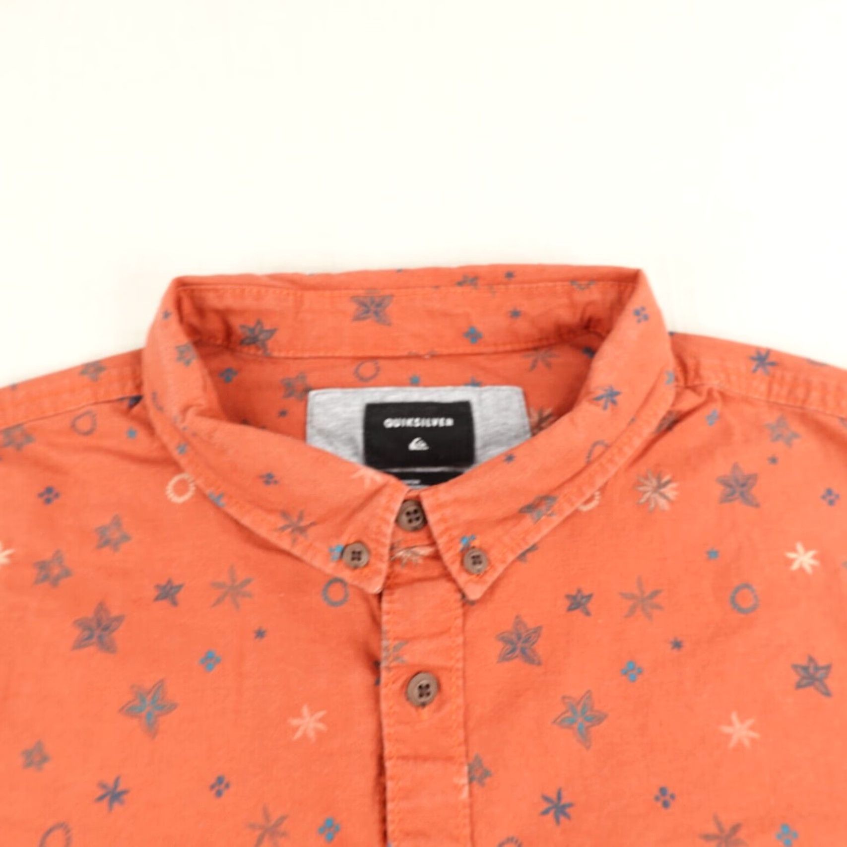 Quiksilver Quiksilver Shirt Mens Large Orange Button Up Floral Hawaiian Skater Surfer Aloha Size US L / EU 52-54 / 3 - 2 Thumbnail