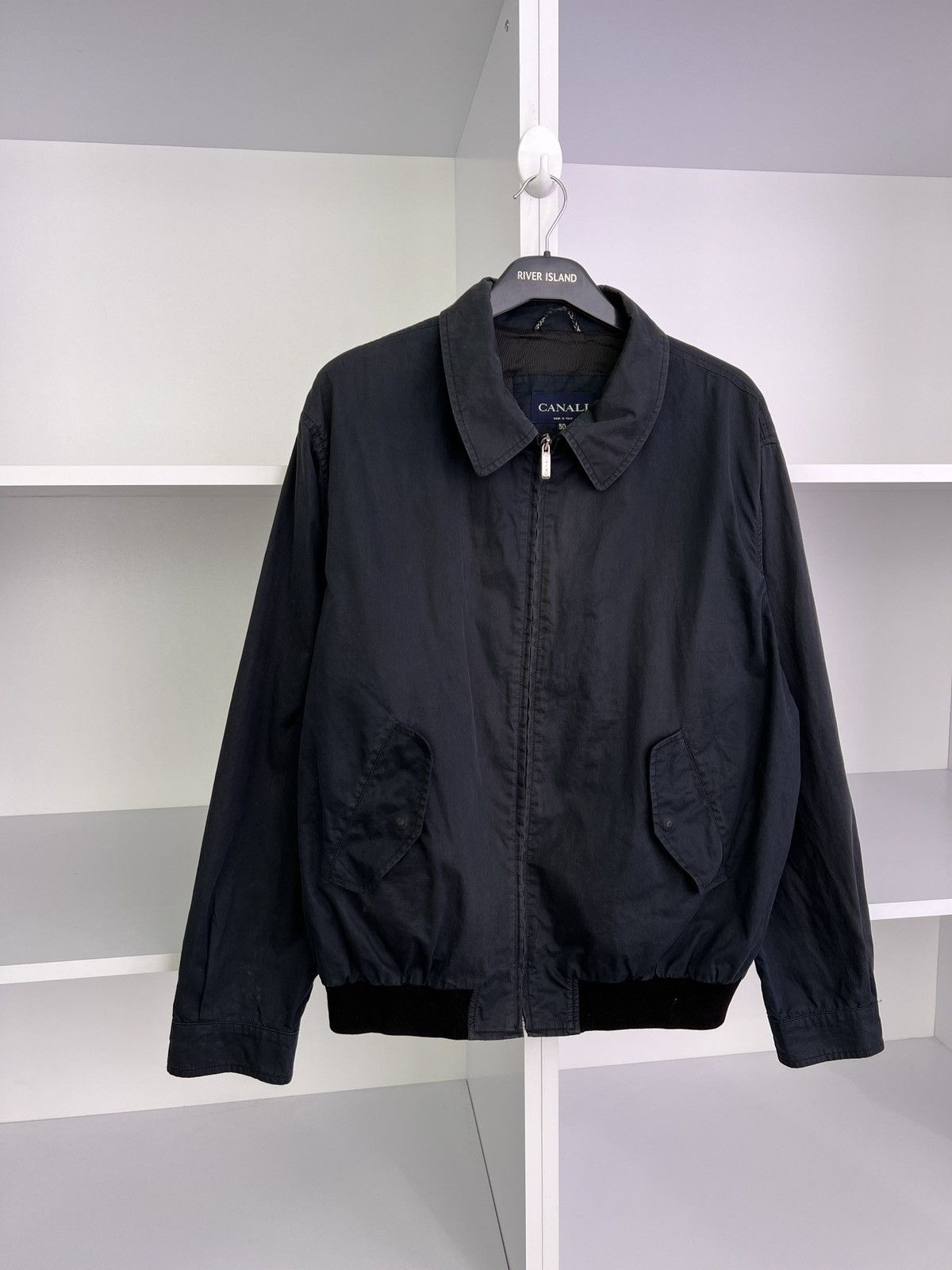 Canali × Designer × Vintage Vintage Canali Bomber Navy Jacket Size US M / EU 48-50 / 2 - 4 Thumbnail