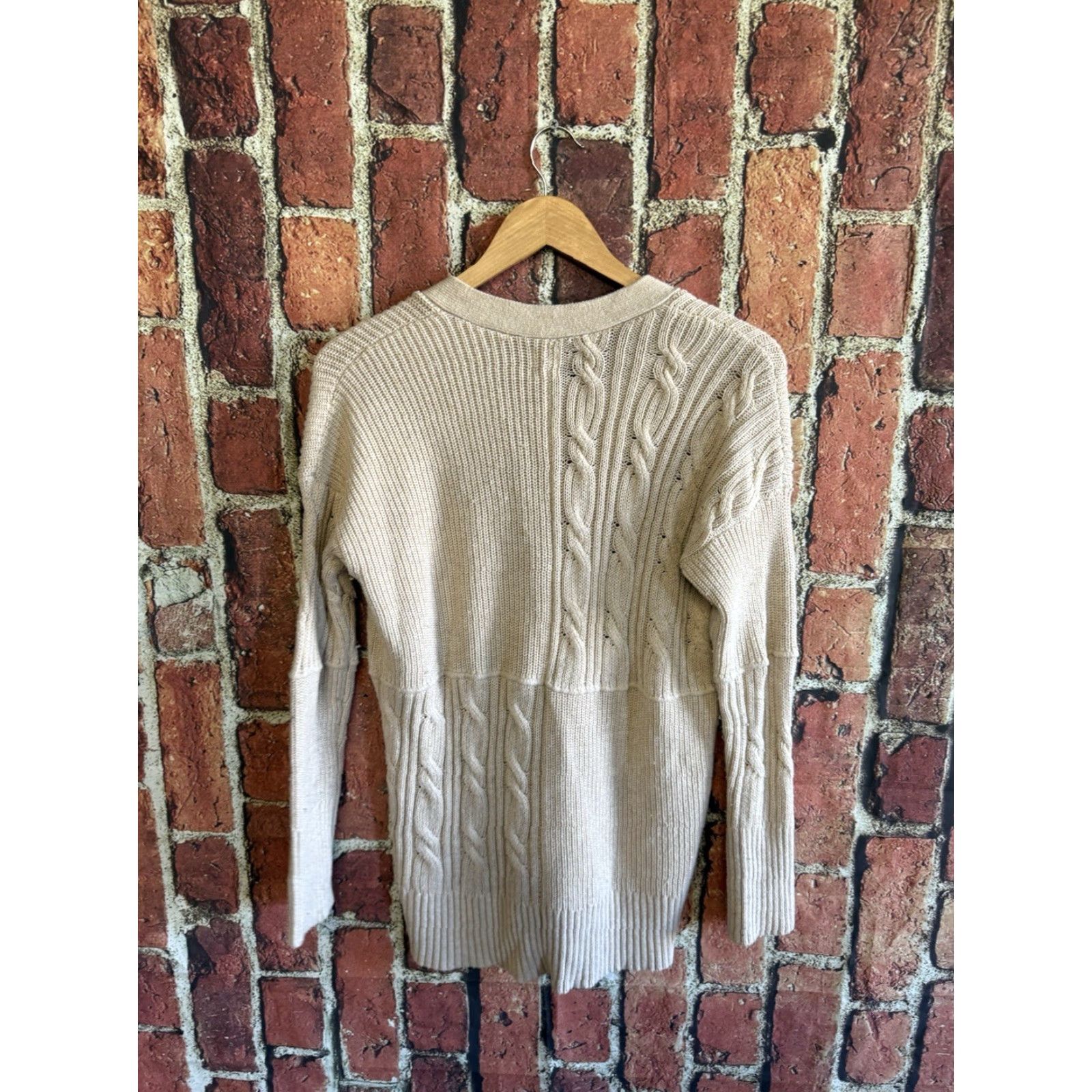Joie VINTAGE Joie Cardigan Womens XS Cream Ribbed Knit Button Up Sweater Minimalist Size XS / US 0-2 / IT 36-38 - 2 Thumbnail