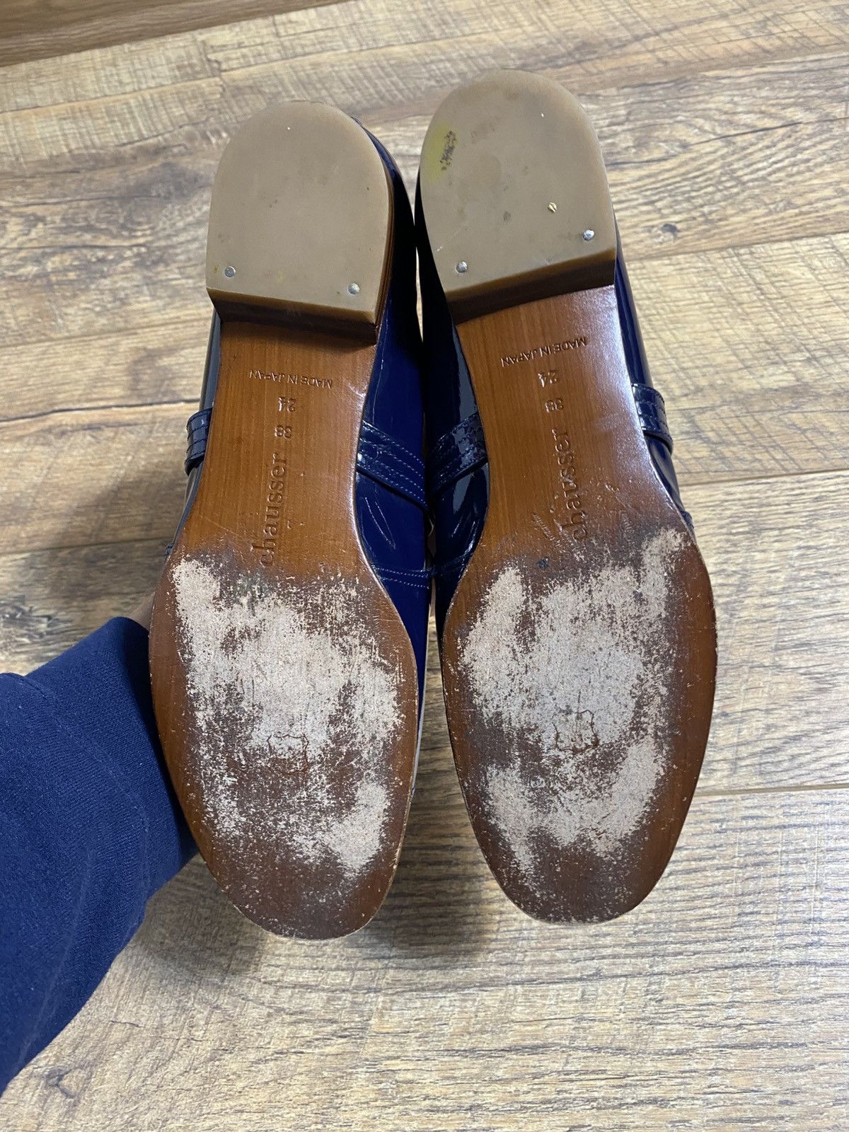 Japanese Brand chausser Loafers Patent Leather Navy Blue Made in Japan Size US 8 / IT 38 - 8 Thumbnail