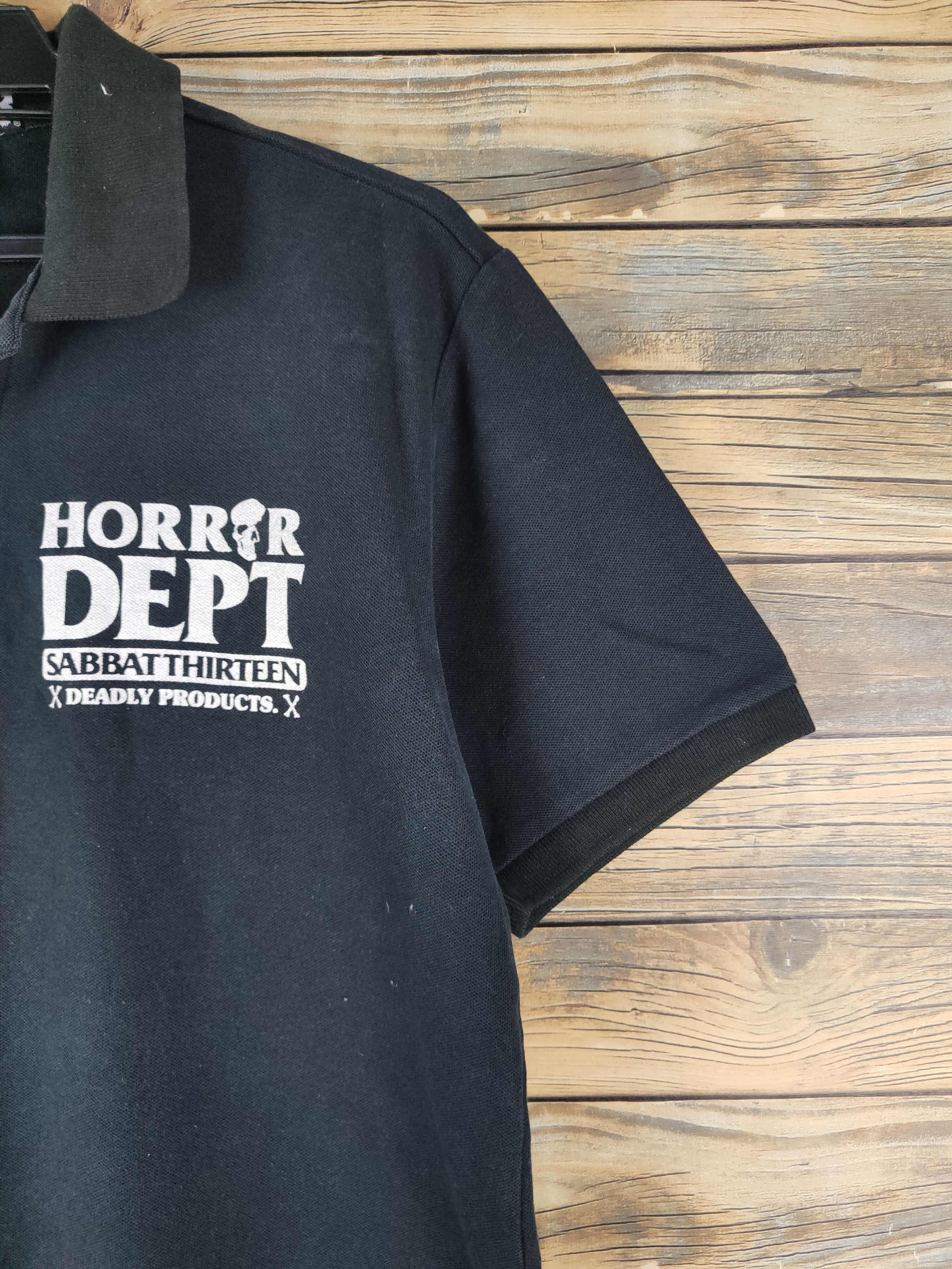 Black Sabbath DL Sabbat 13 Horror Dept Black Polo Shirts #1596 Size US L / EU 52-54 / 3 - 7 Thumbnail