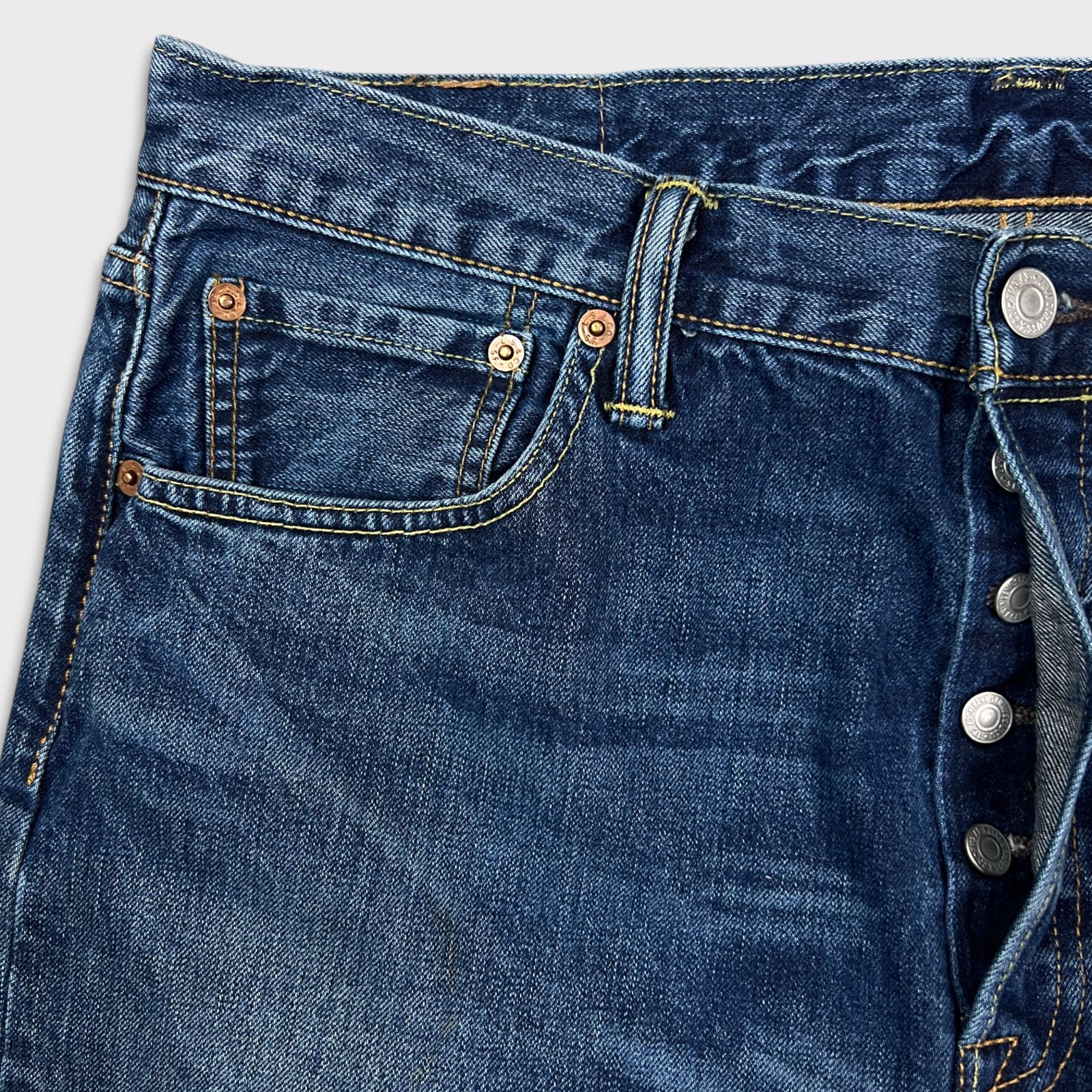 Levi's × Vintage Levi's 501 Jeans 34x30 Blue Original Fit Straight Leg Denim Size US 34 / EU 50 - 3 Thumbnail