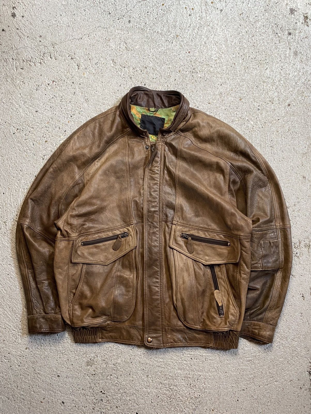 Vintage Bomber leather jacket brown avantgarde archive vintage Size US XL / EU 56 / 4 - 13 Thumbnail