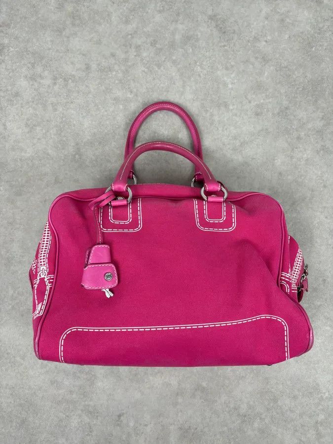 Dolce & Gabbana AW2010 Dolce & Gabbana Fuchsia Pink Canvas Trompe Loeil Zip Bag Size ONE SIZE - 3 Thumbnail