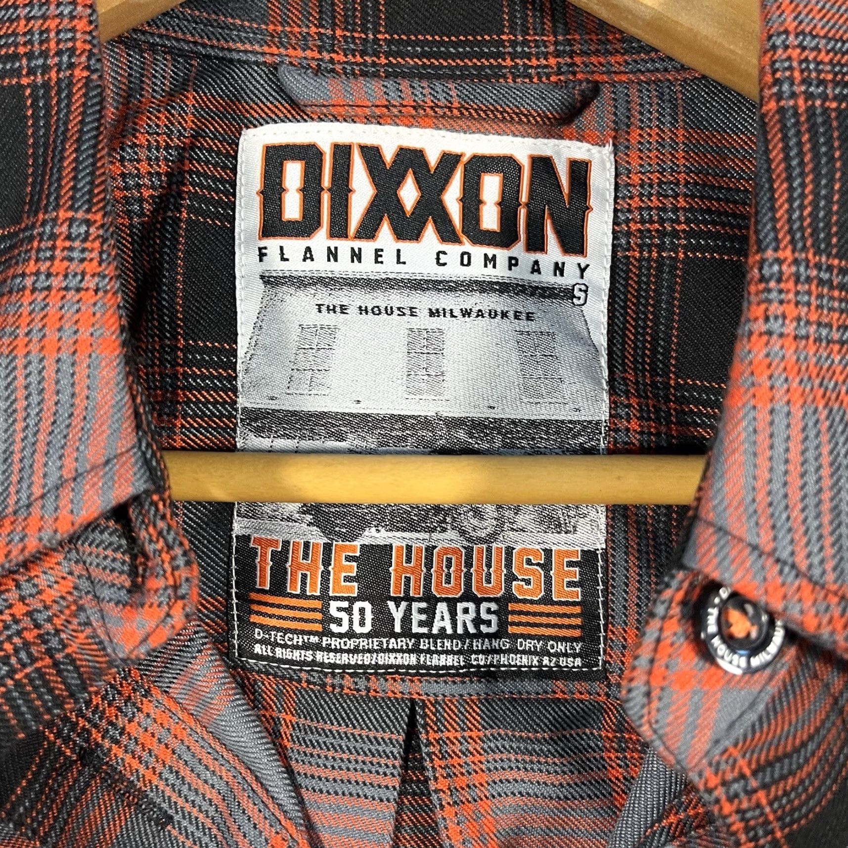 CO Dixxon Shirt Women's Small The House Of Milwaukee Plaid Multicolor Button-Up Long Sleeve Collared USA 100% Polyester Limited Ed Orange Black Size S / US 4 / IT 40 - 3 Thumbnail