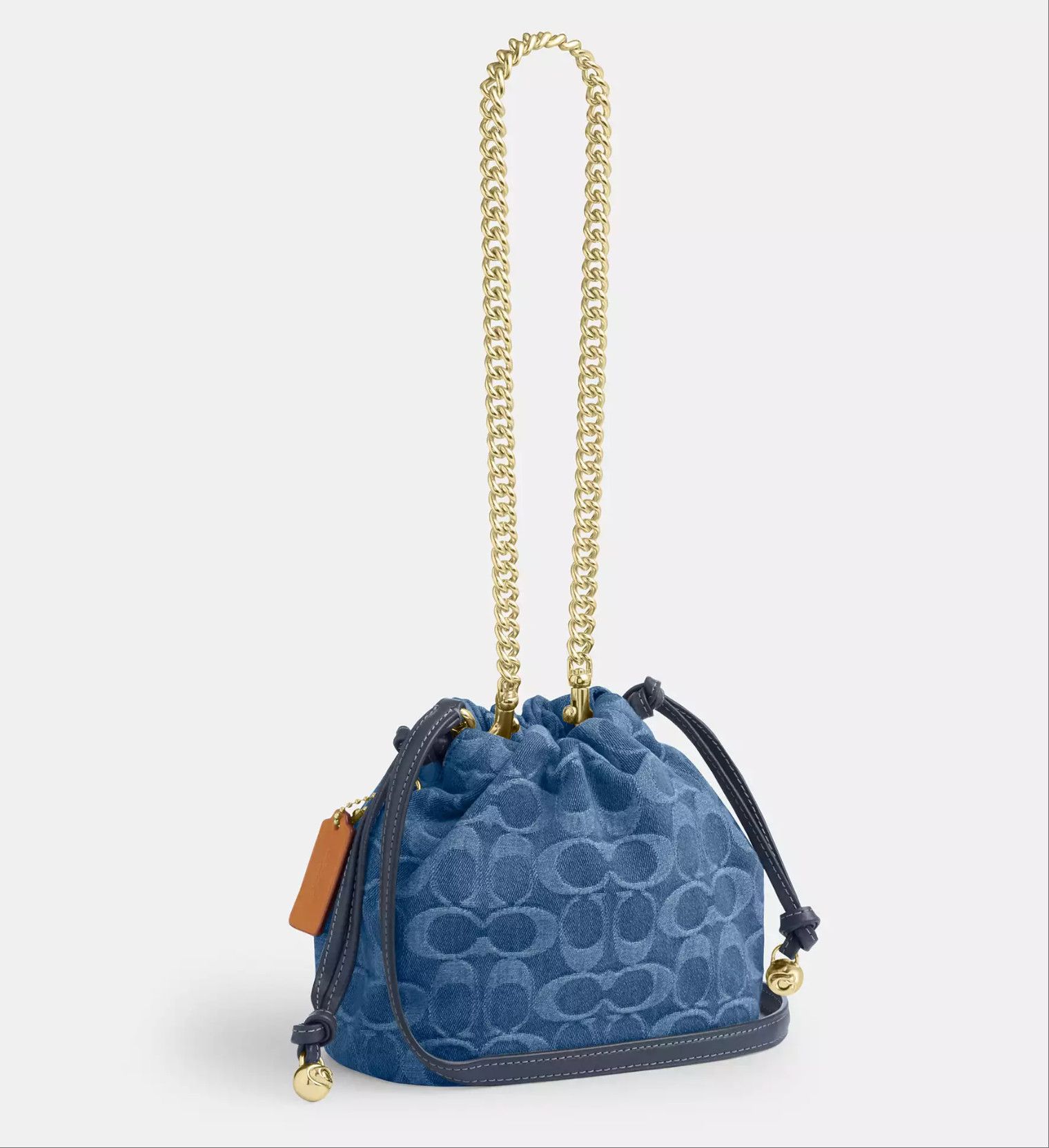Coach Faye Mini Drawstring Bag In Signature Denim CDE32 Size ONE SIZE - 6 Thumbnail