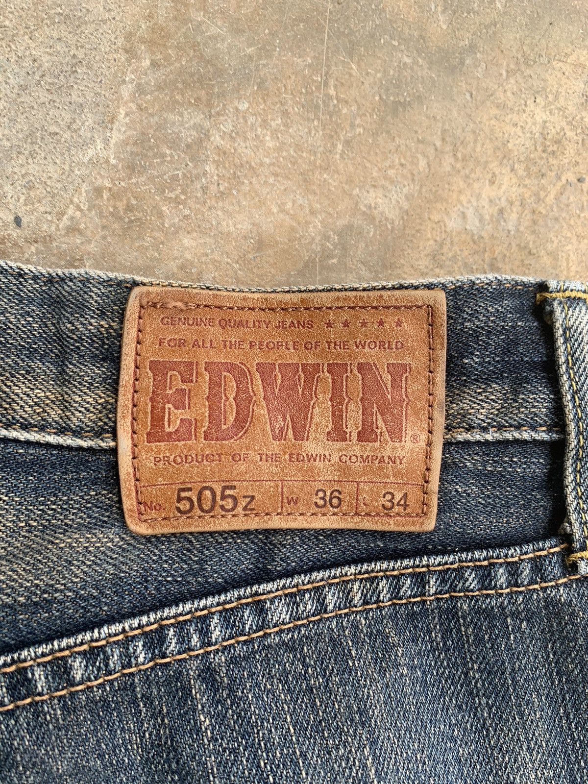 Edwin × Japanese Brand × Vintage Vintage Edwin 505z Selvedge Distressed Denim Size US 35 - 8 Thumbnail