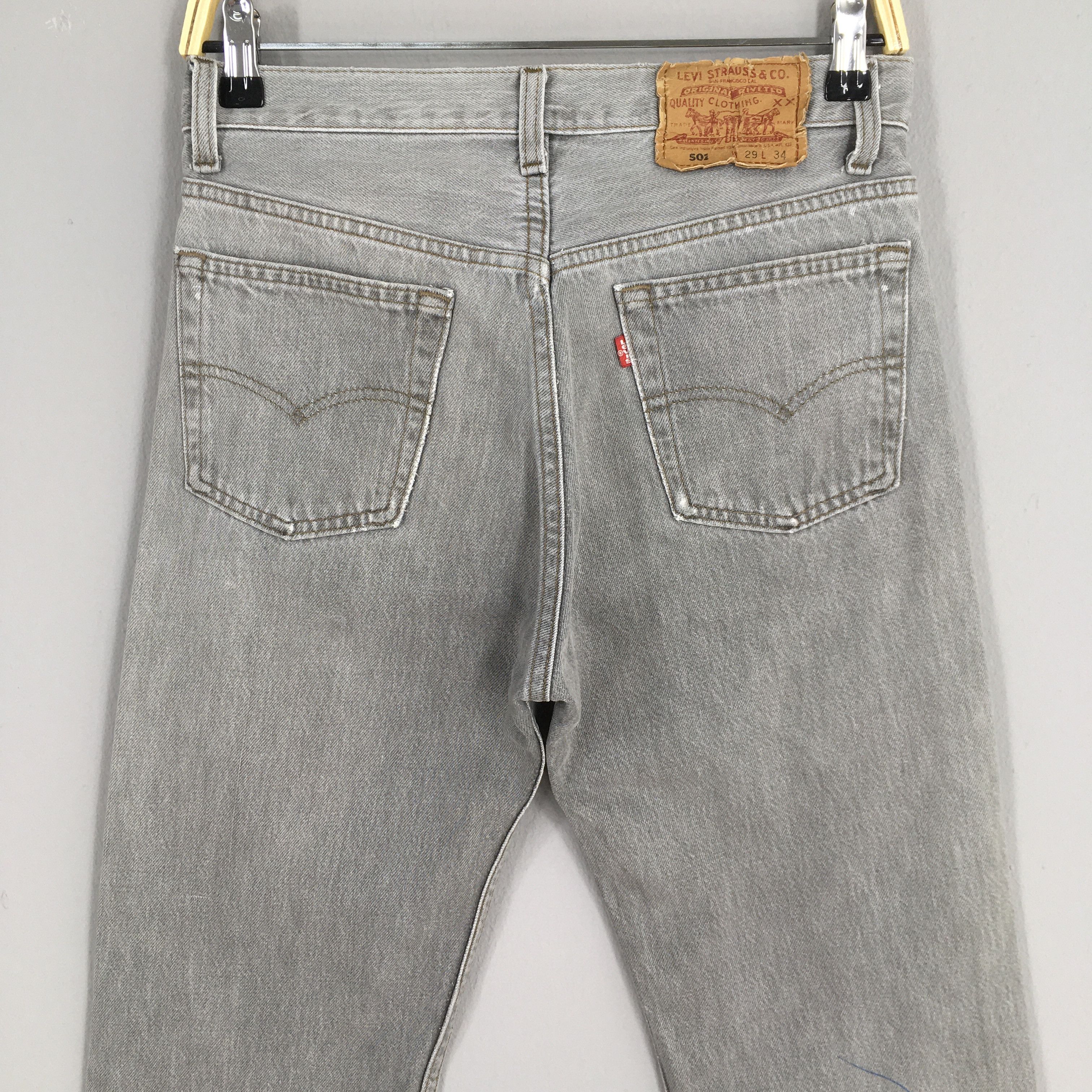 Levi's Size 27x32 Vintage 90s Levi's 501 Faded Black Jeans S366 Size 27" / US 4 / IT 40 - 9 Thumbnail