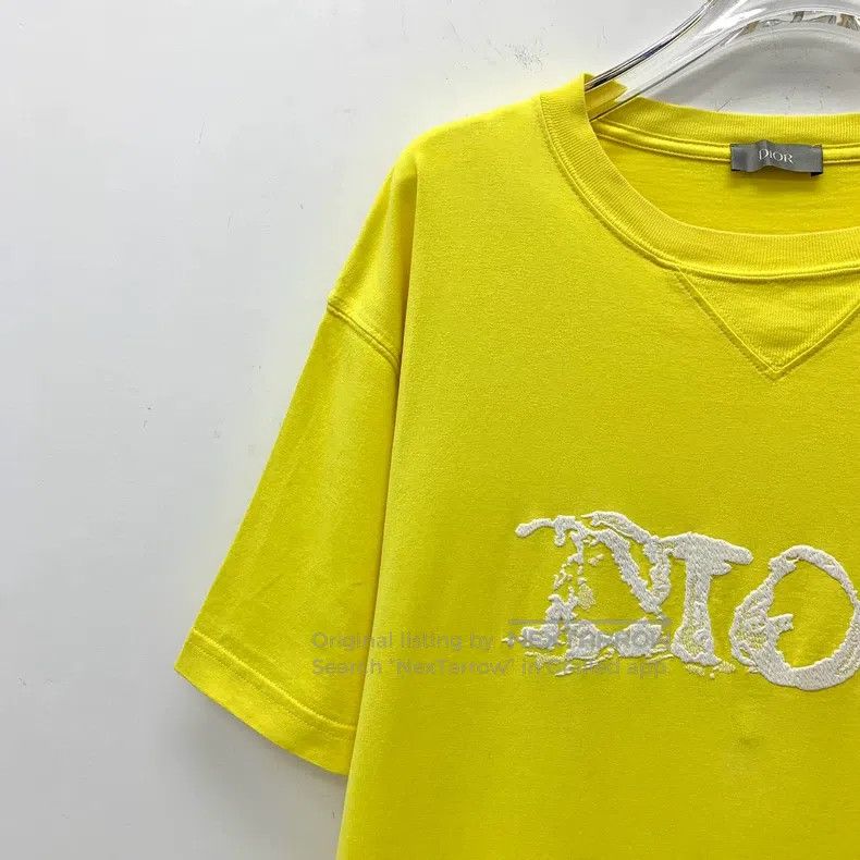 Other Dior Yellow logo letter embroidery cotton round-neck short Size US M / EU 48-50 / 2 - 3 Thumbnail
