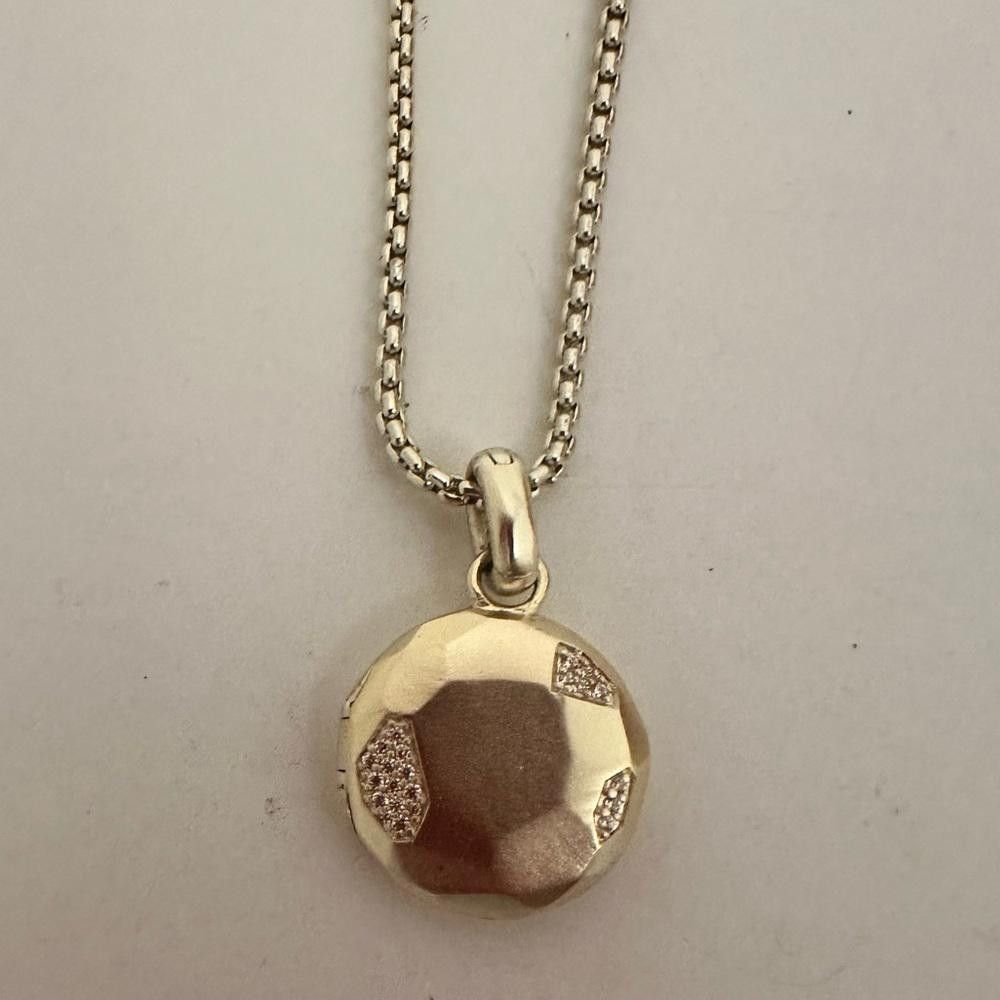 Kendra Scott Kendra Scott Gold Pave Locket Charm Chain Necklace Size ONE SIZE - 3 Thumbnail