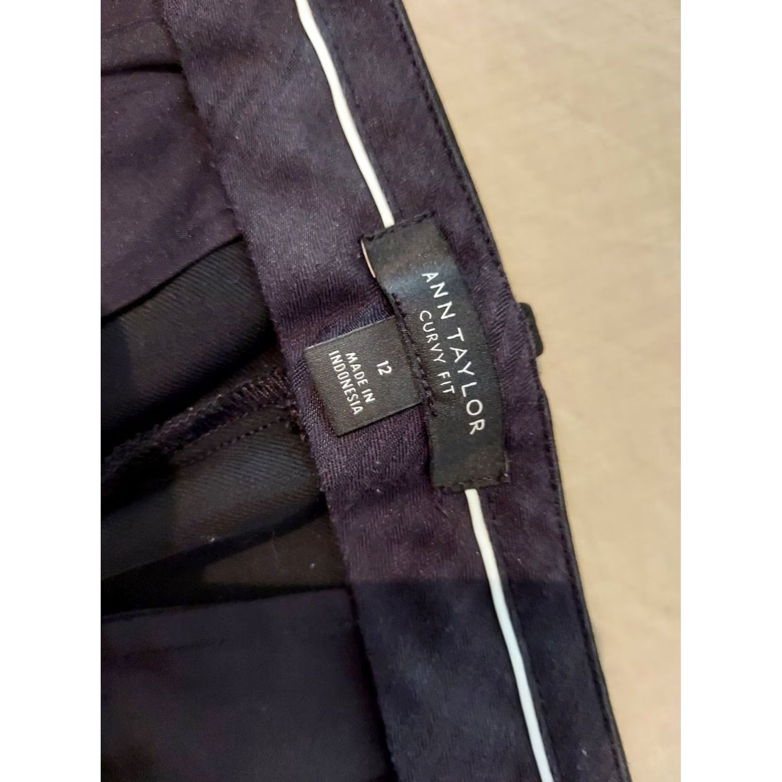 Ann Taylor Womens Ann Taylor Black Dress Pants 12 Trouser Slack Chino Khaki Size 34" / US 12 / IT 48 - 4 Thumbnail