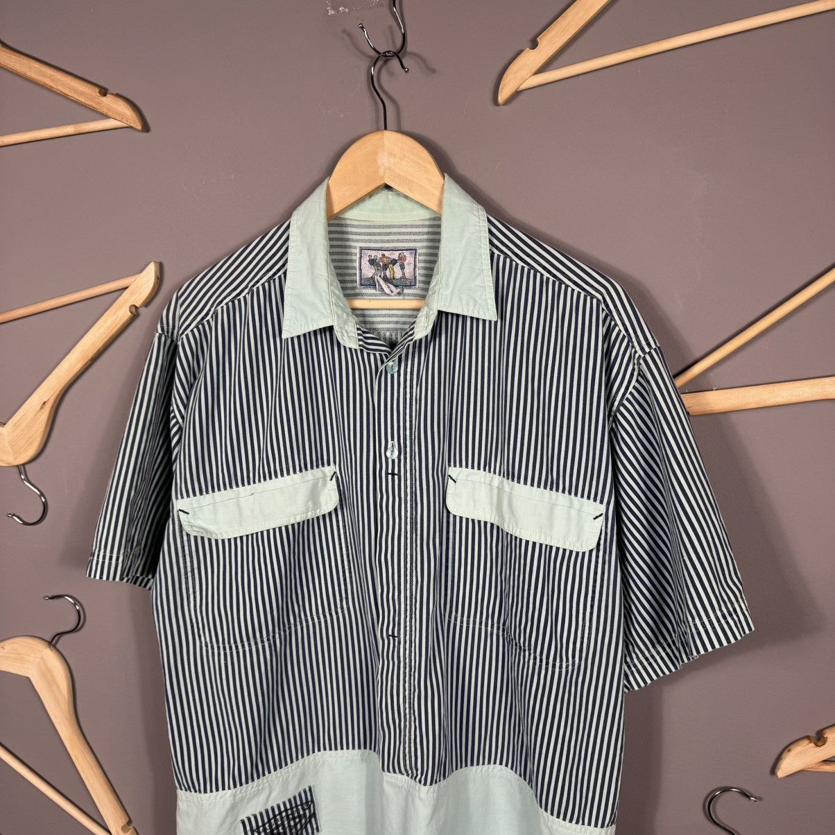 Vintage Vintage Bugle Boy Striped Workwear Shirt Size US M / EU 48-50 / 2 - 6 Thumbnail