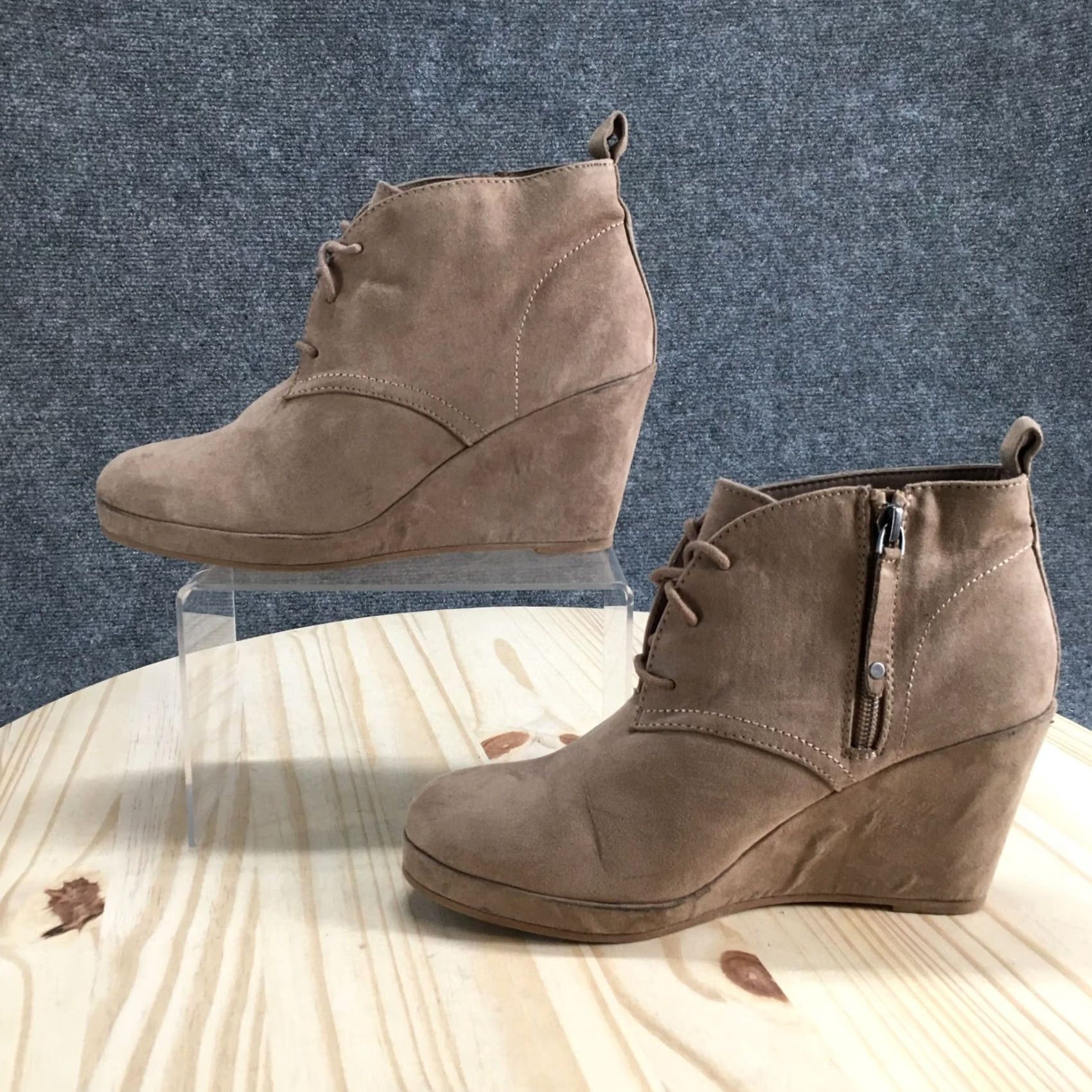 Dolce Vita Dolce Vita Boots Womens 8 Gael Desert Beige Round Toe Ankle Top Wedge Heels DV Shoes Classic Desert Boot Womens 8 Size M / US 6-8 / IT 42-44 - 2 Thumbnail